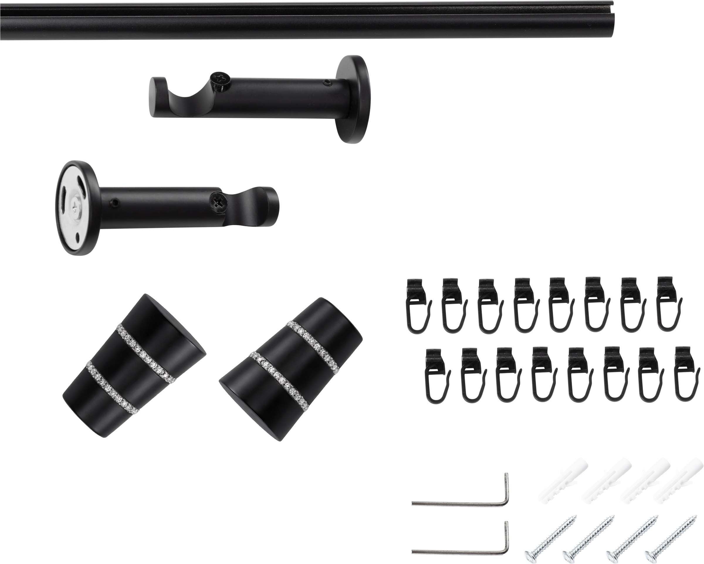 SN DECO GROUP Gardinenstange Ø 19 mm 1 läufig-läufig Fixmass;kürzbar