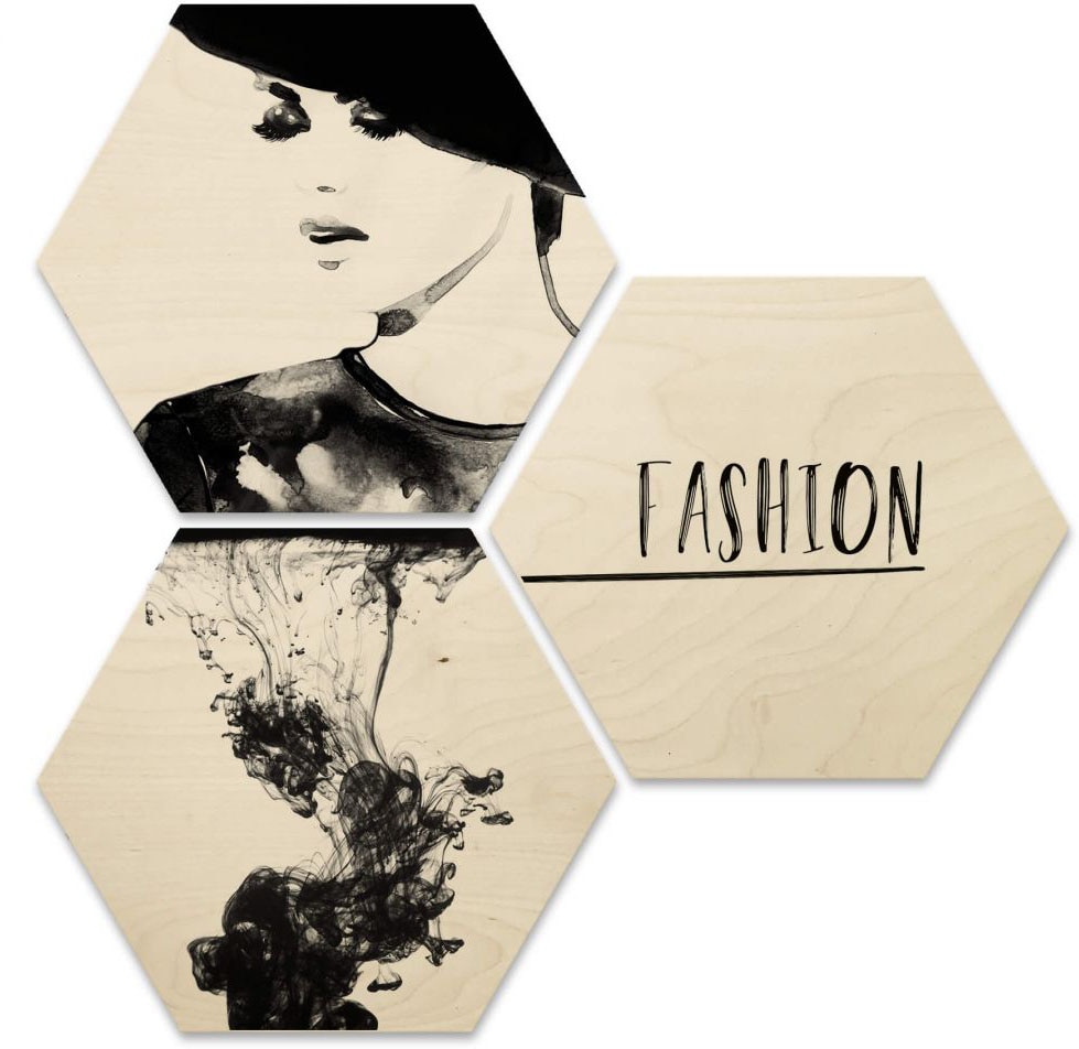Wall-Art Holzbild »Fashion Collage Holzbild Set«, (1 St.) kaufen