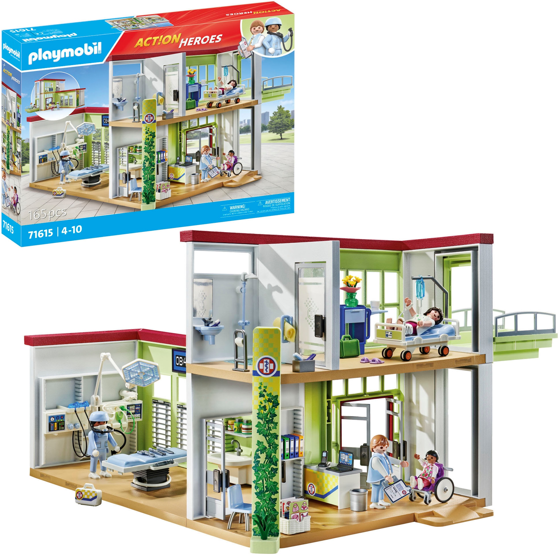 Playmobil® Konstruktions-Spielset »Modernes Krankenhaus (71615), Action Heroes« Made in Europe