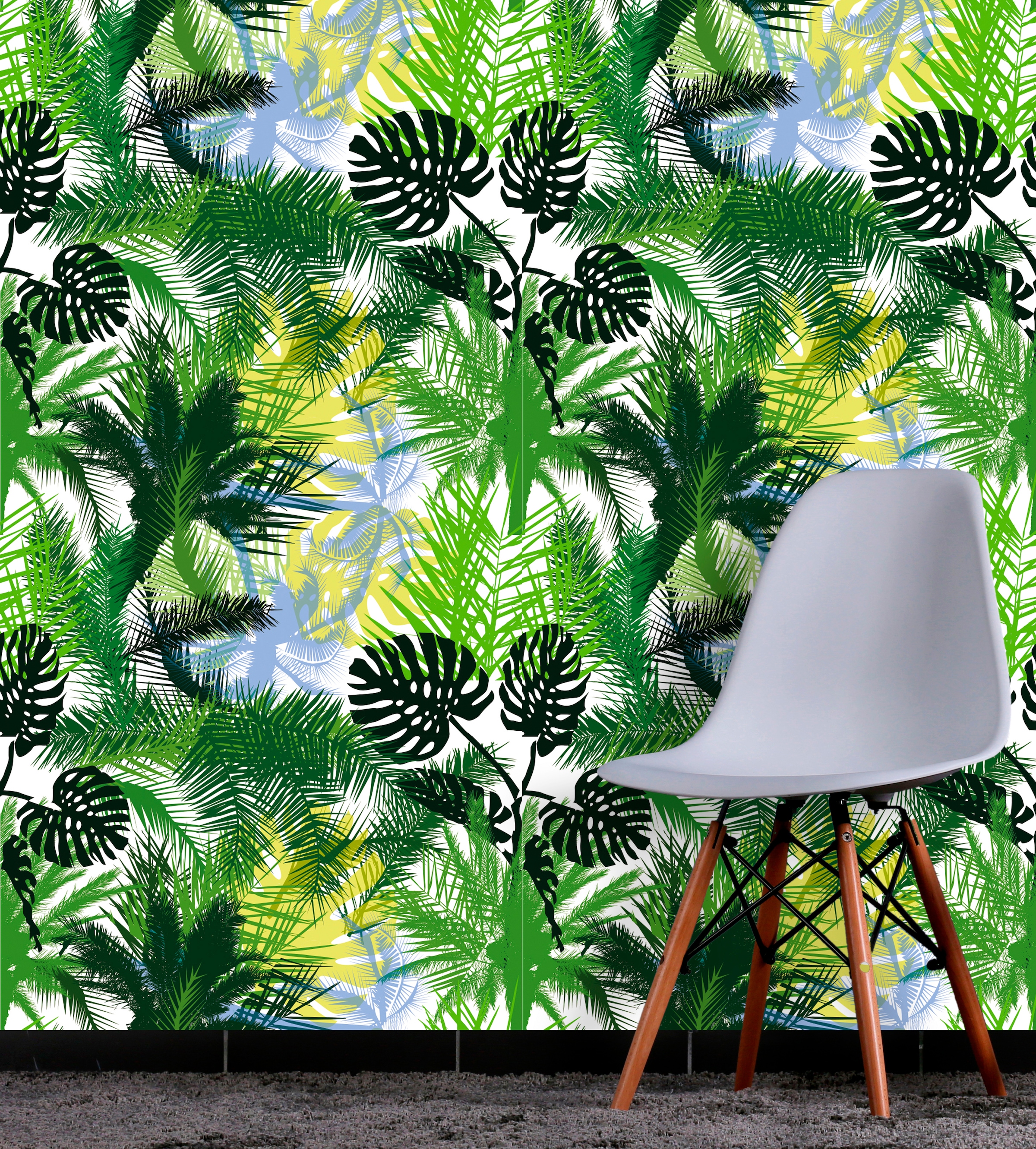 queence Papier peint vinyle »Connor« Motif | botanique | floral | imprimé | naturellement | à motifs 90x250cm, selbstklebend, kinderleichte Anbringung, , Sticker