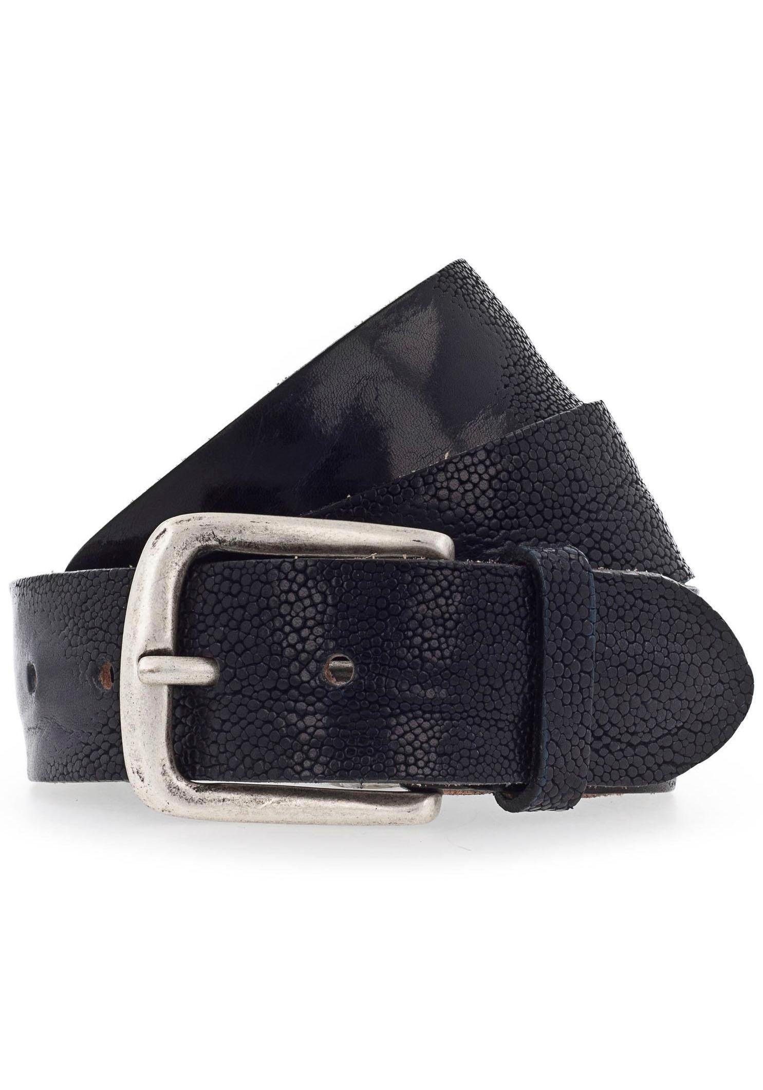 Image of Vanzetti Ledergürtel, Vollrindleder mit partieller Rochenprägung bei Ackermann Versand Schweiz