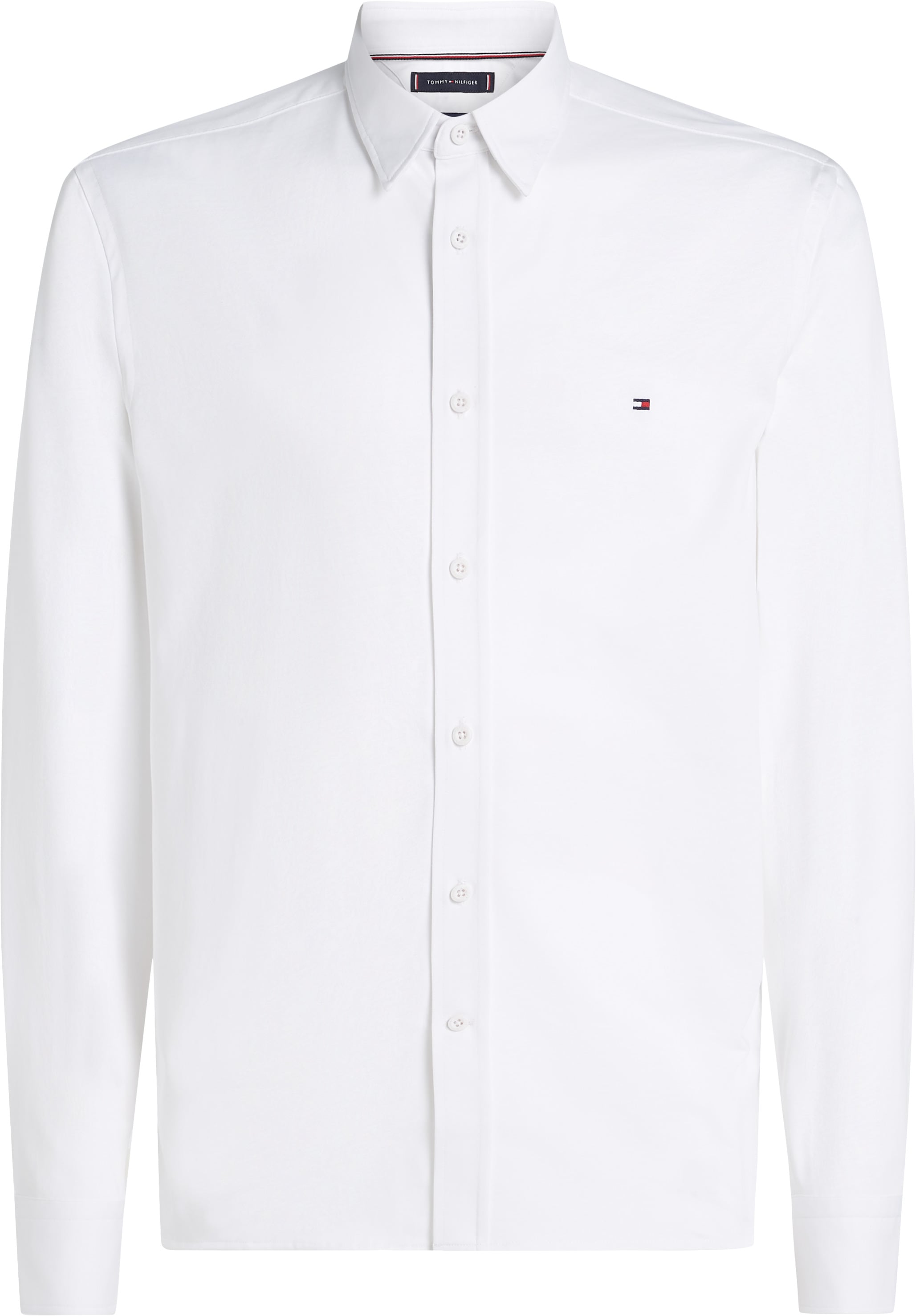 Tommy Hilfiger Businesshemd »PERFORMANCE KNIT SOLID Slim Fit SHIRT« mit Logostickerei