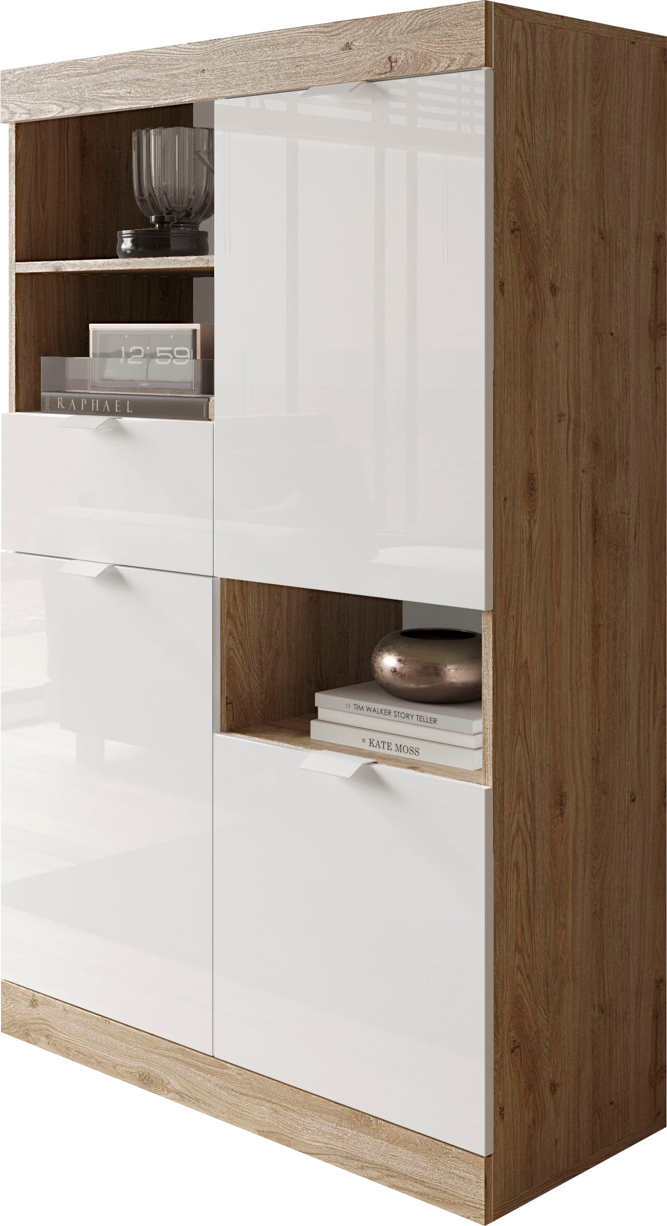 cm, Lack Highboard 91 »Slim«, versandkostenfrei auf Hochglanz weiss LC ♕ Breite