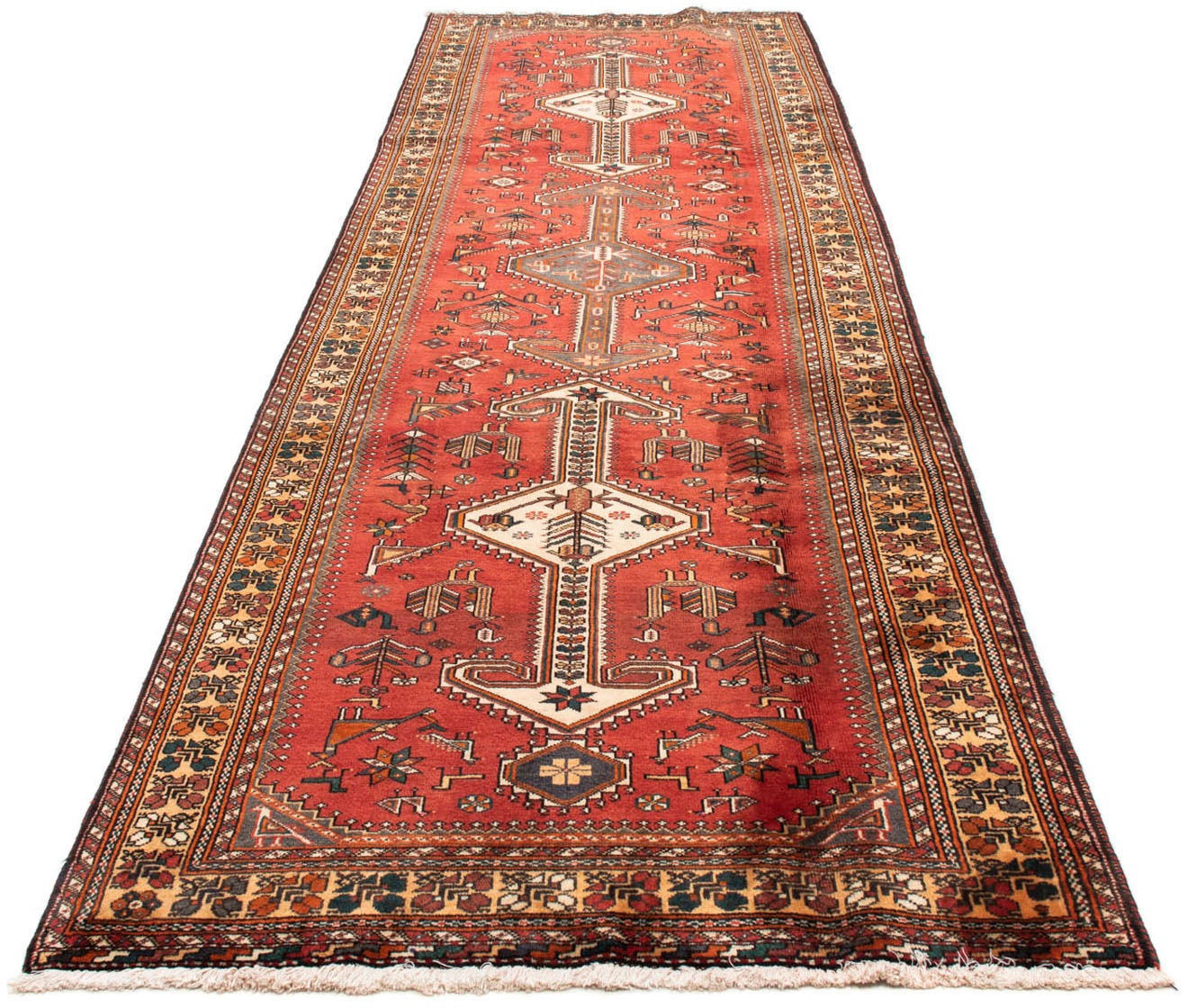 Image of morgenland Hochflor-Läufer »Ghashghai Medaillon Rosso scuro 361 x 108 cm«, rechteckig, 1 mm Höhe, Unikat mit Zertifikat bei Ackermann Versand Schweiz