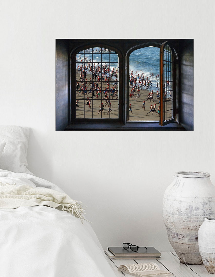 Image of queence Wandsticker "Lets go swim" Wandsticker, Wandbild, selbstklebend, 3D, Fenster