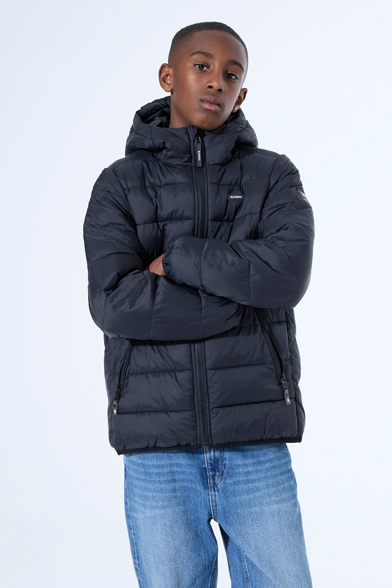 Image of Garcia Steppjacke mit Kapuze mit Logo Stickerei for BOYS
