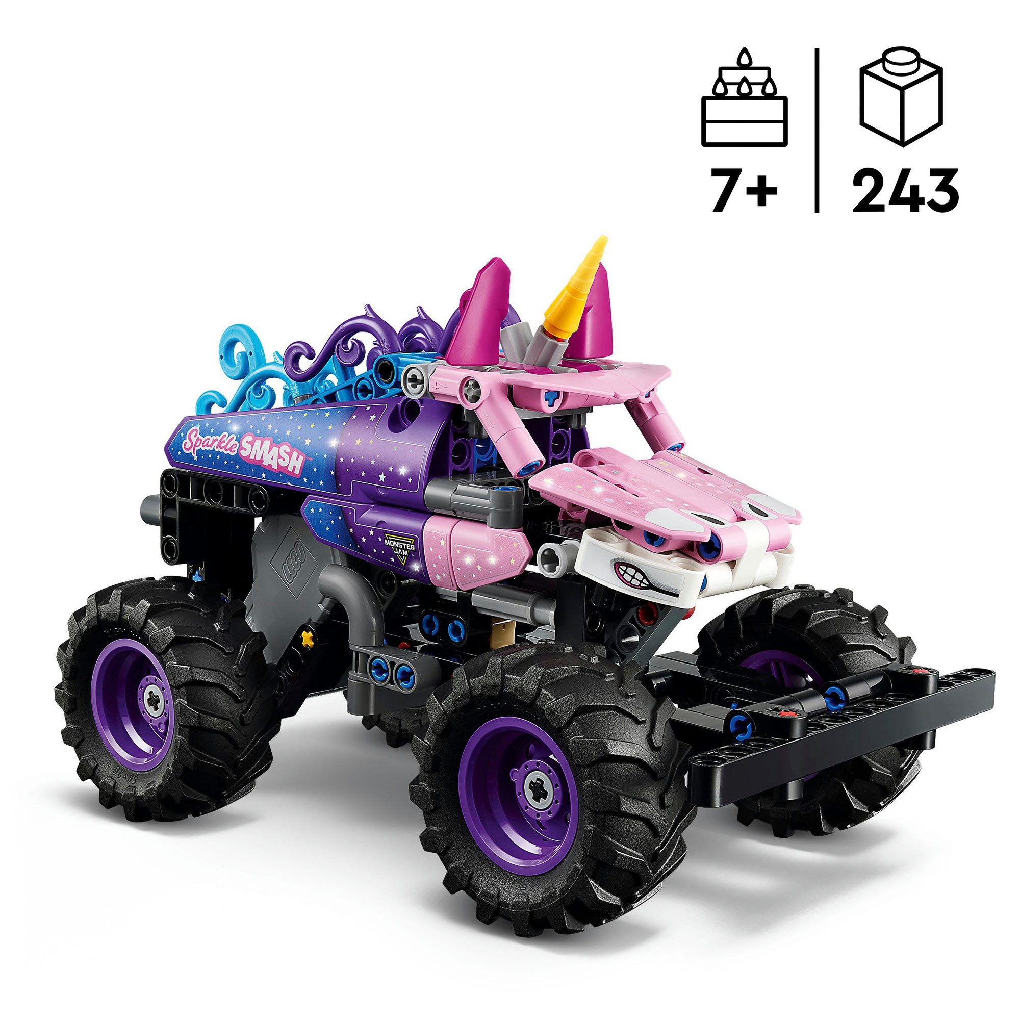LEGO® Konstruktionsspielsteine »Monster Jam Sparkle Smash mit Rückziehmotor (42220), LEGO Technic«