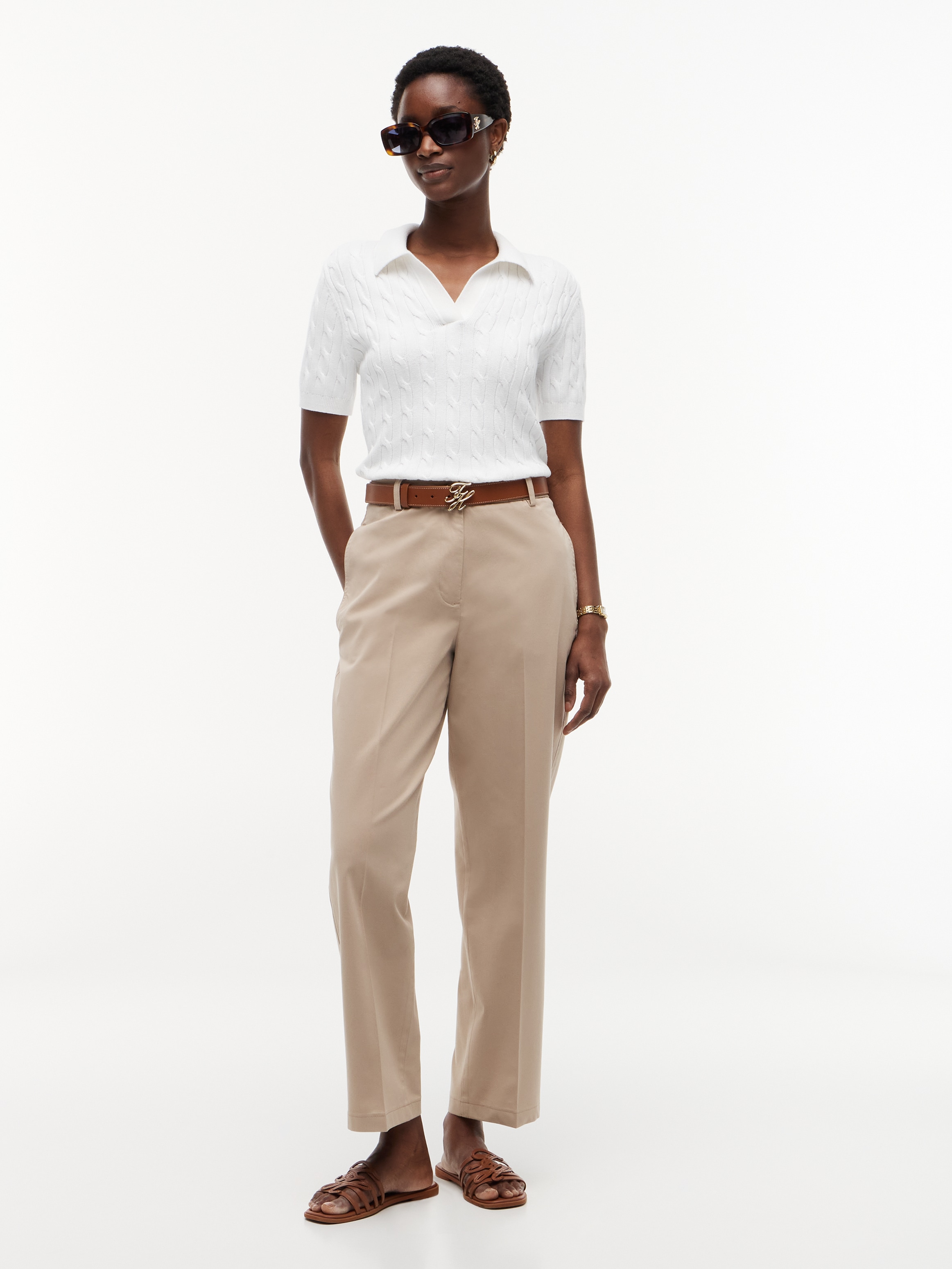 Tommy Hilfiger Chinos »COTTON SLIM STRAIGHT CHINO«  mélange de coton, coupe droite