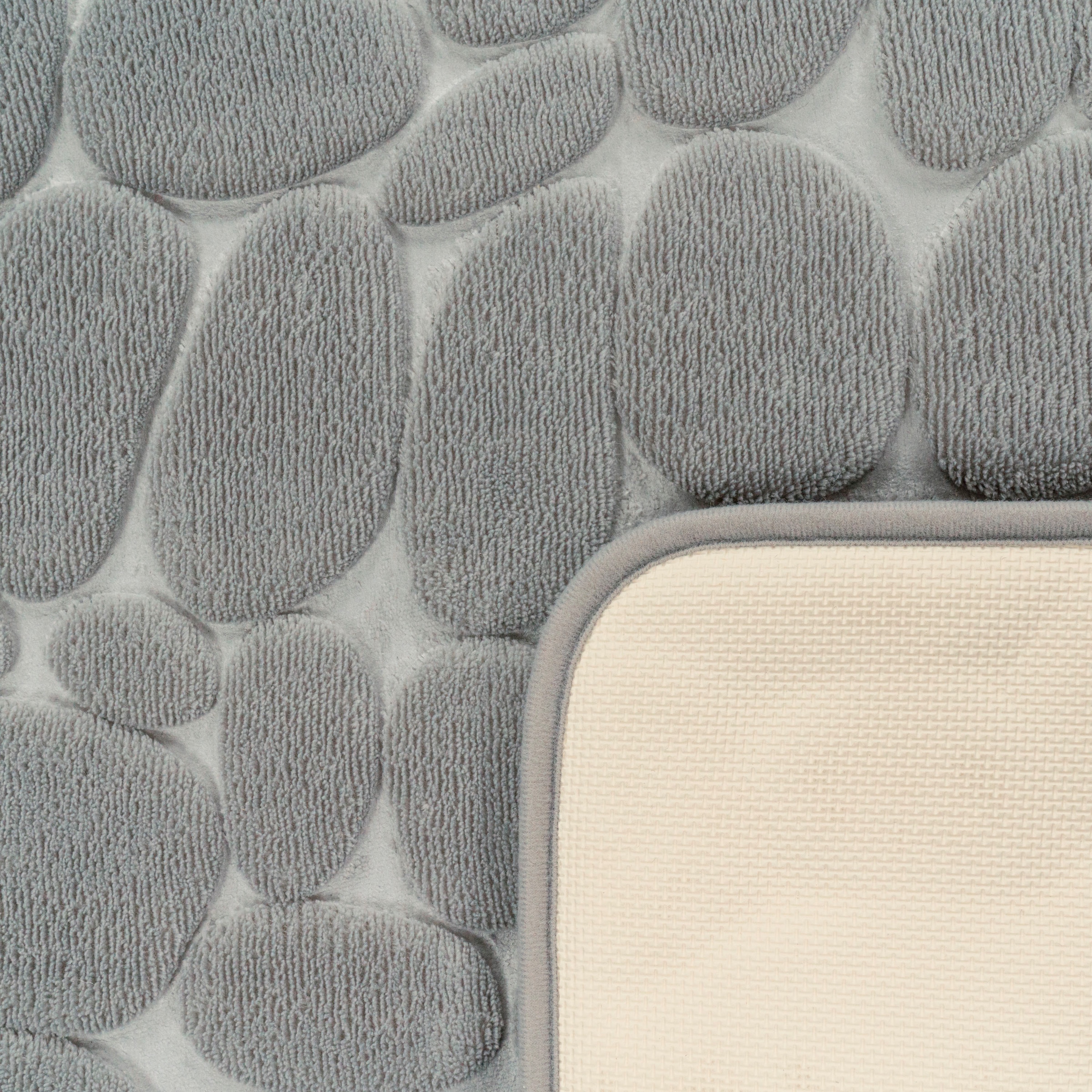 Paco Home Badematte »Corby 256«, Höhe 13 mm, fussbodenheizungsgeeignet, Badteppich, Uni Farben, Motiv Steine, Hoch-Tief Effekt