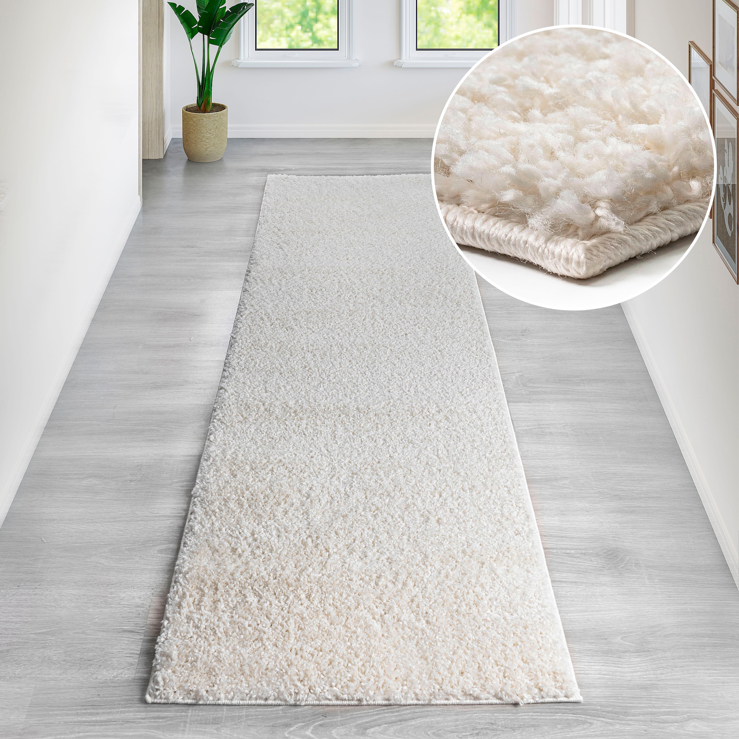 Bruno Banani Läufer »Shaggy Soft«, rechteckig, 30 mm Höhe, Läufer, Brücke, gewebt, Uni-Farben, besonders weich