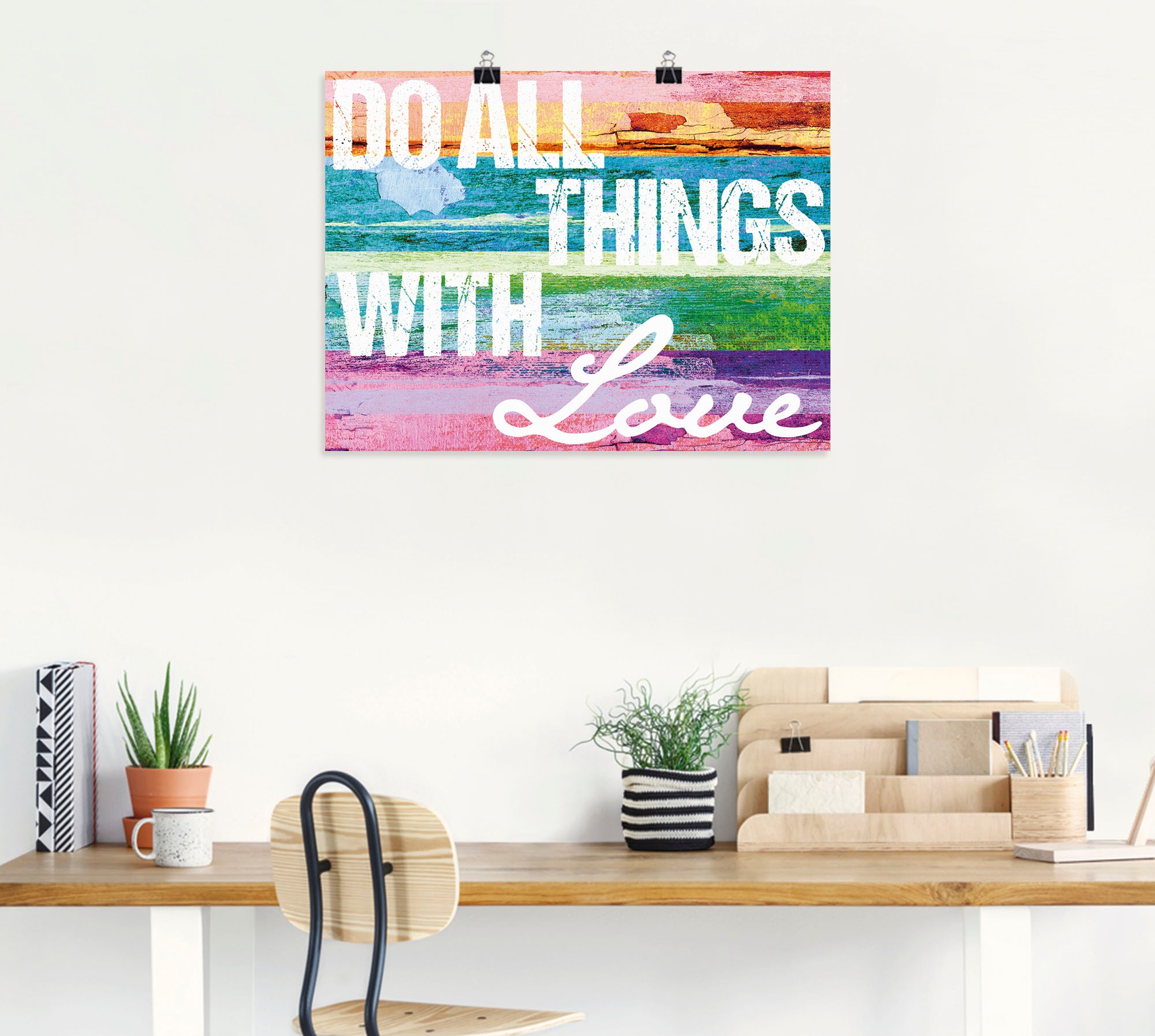 Artland Wandbild »Tu alles mit Liebe« Sprüche & Texte 1 Stk. tlg. als Leinwandbild, Poster in verschied. Grössen