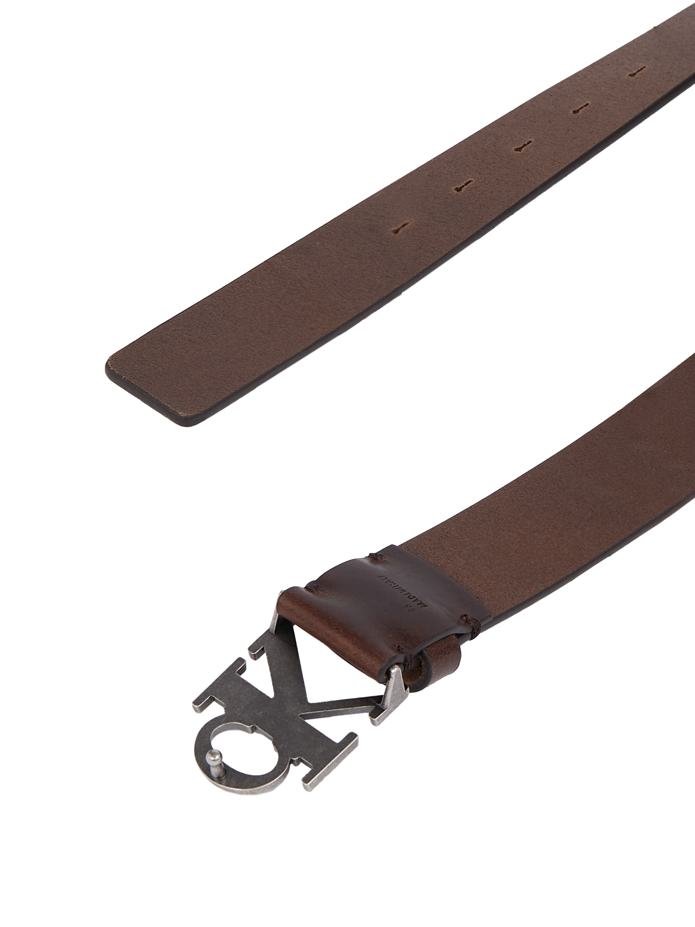 Calvin Klein Jeans Ledergürtel »ROUND MONO PLAQUE LTHR BELT 35MM«, mit CK-Logoschliesse