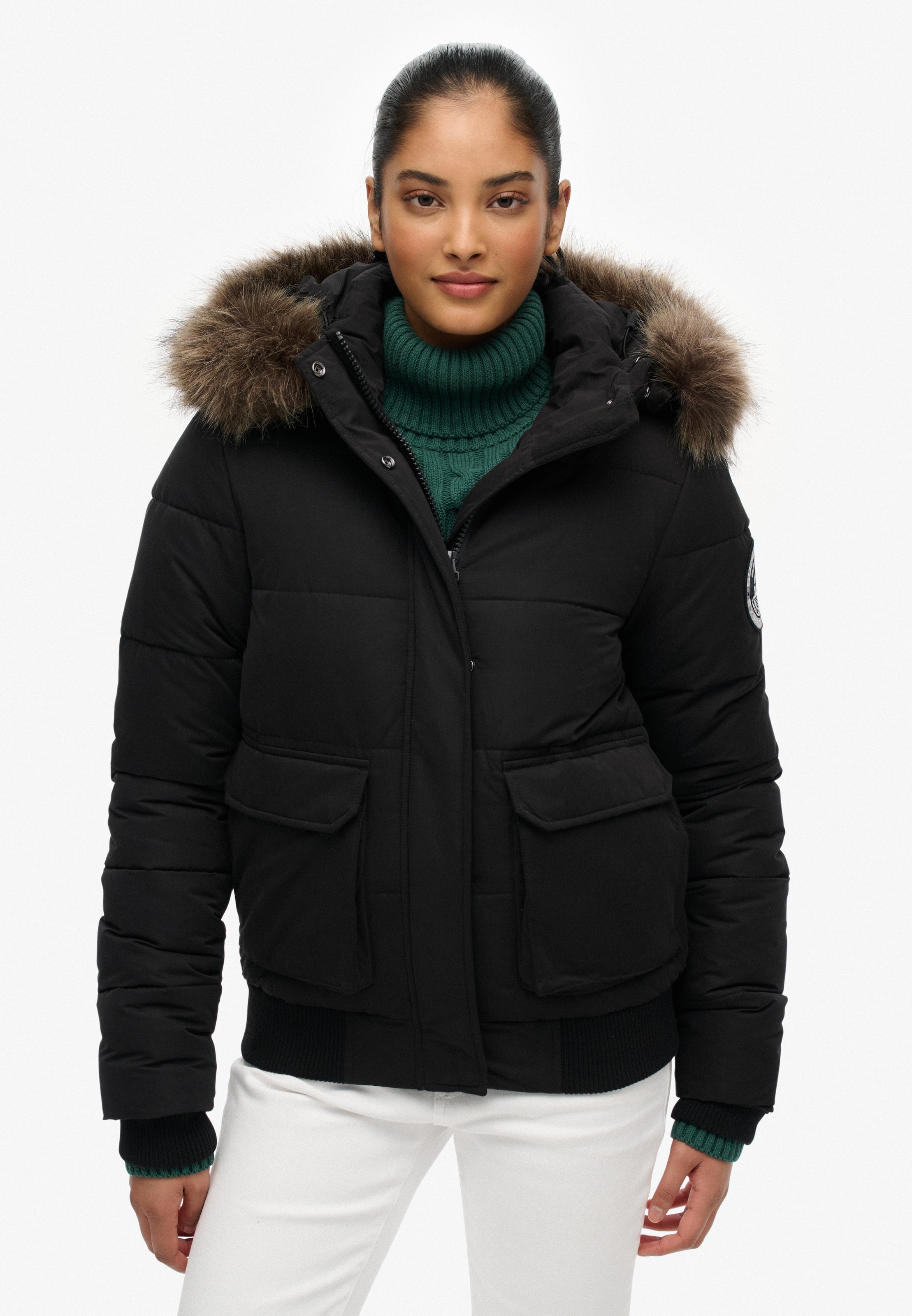 Image of Superdry Steppjacke "EVEREST ELLA BOMBER" mit Kapuze Kunstfaser, regular fit
