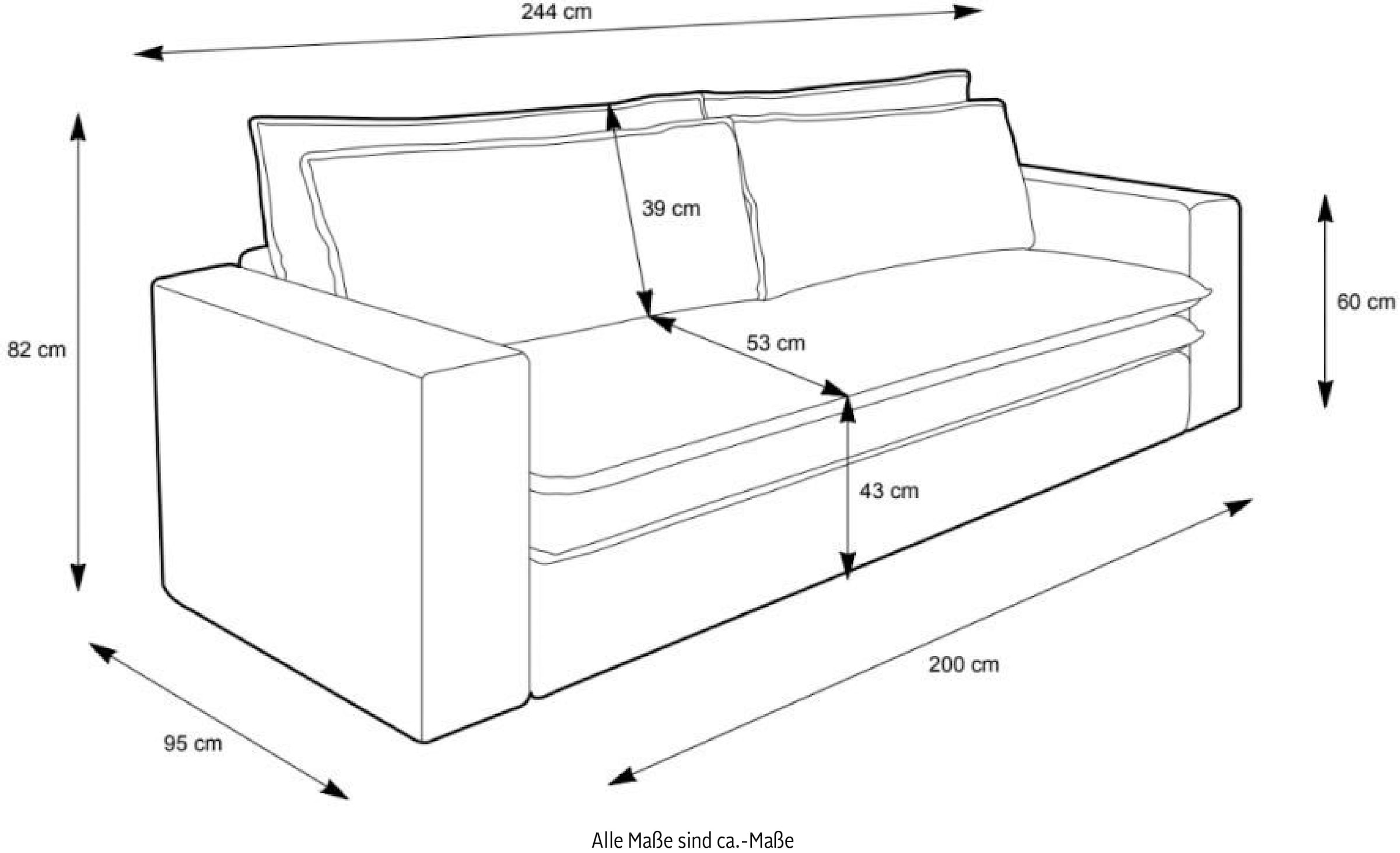 Places of Style Sitzgruppe (2 »PIAGGE«, im Loveseat-Hocker und tlg.), 3-Sitzer-Sofa mit Set kaufen Bettfunktion günstig