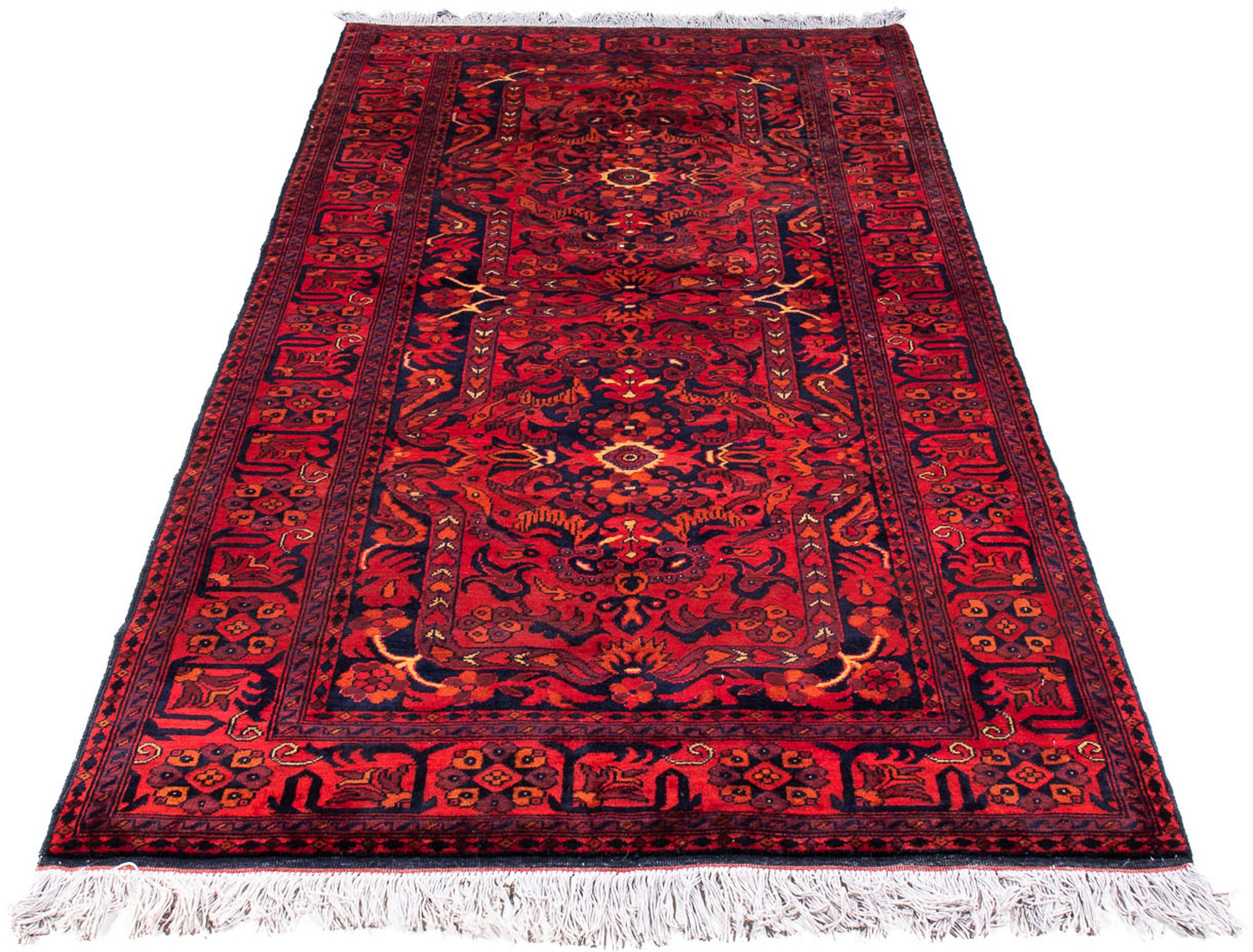 Image of morgenland Orientteppich »Afghan - Kunduz - 203 x 102 cm - dunkelrot«, rechteckig, 7 mm Höhe, Wohnzimmer, Handgeknüpft, Einzelstück mit Zertifikat bei Ackermann Versand Schweiz
