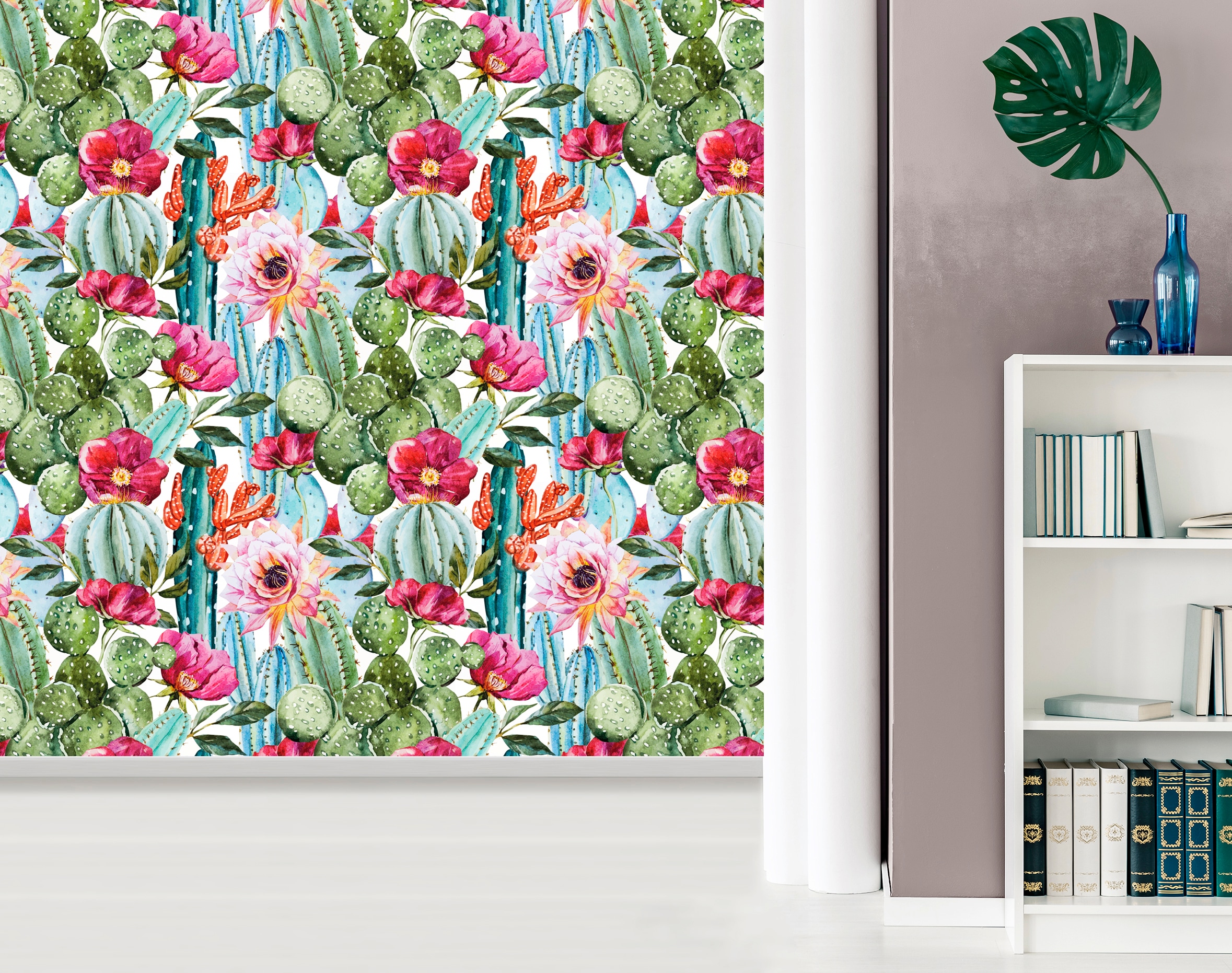 queence Papier peint vinyle »Irma« Motif | botanique | floral | imprimé | naturellement | à motifs 90x250cm, selbstklebend, kinderleichte Anbringung, , Sticker