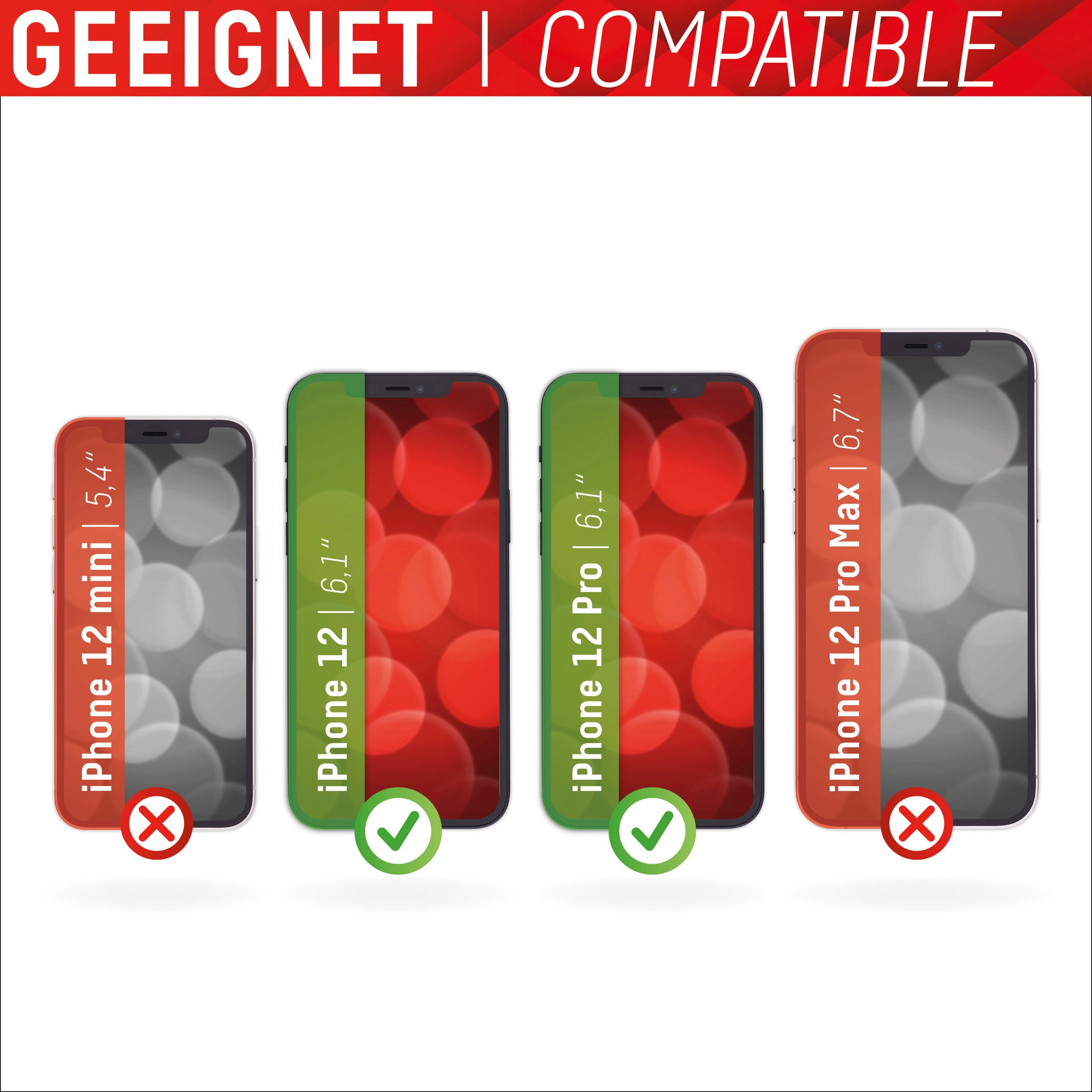 Image of Displex Displayschutzglas »DISPLEX Real Glass Panzerglas für Apple iPhone 12/12 Pro (6,1"), 10H Tempered Glass, mit Montagesticker, 2D«, für Apple iPhone 12-Apple iPhone 12 Pro bei Ackermann Versand Schweiz