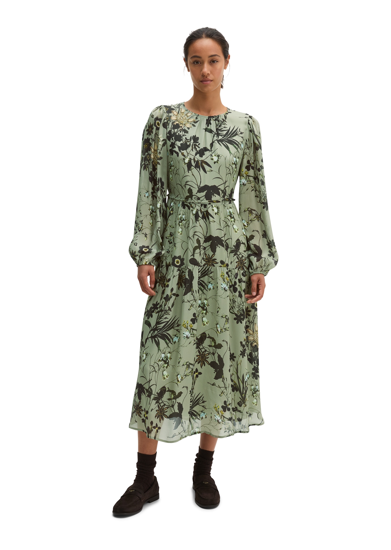 Image of Marc OPolo Midikleid regular aus fliessendem Viskose-Crêpe