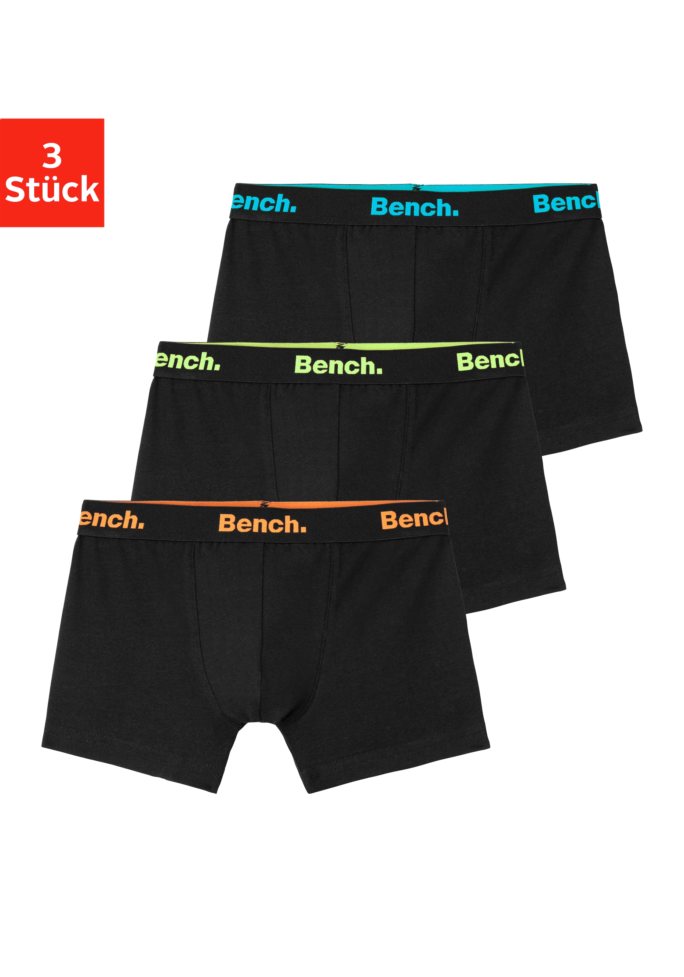 Bench. Boxer »Boxershorts für Jungen«, (Packung, 3 St.), mit Logo-Webbund