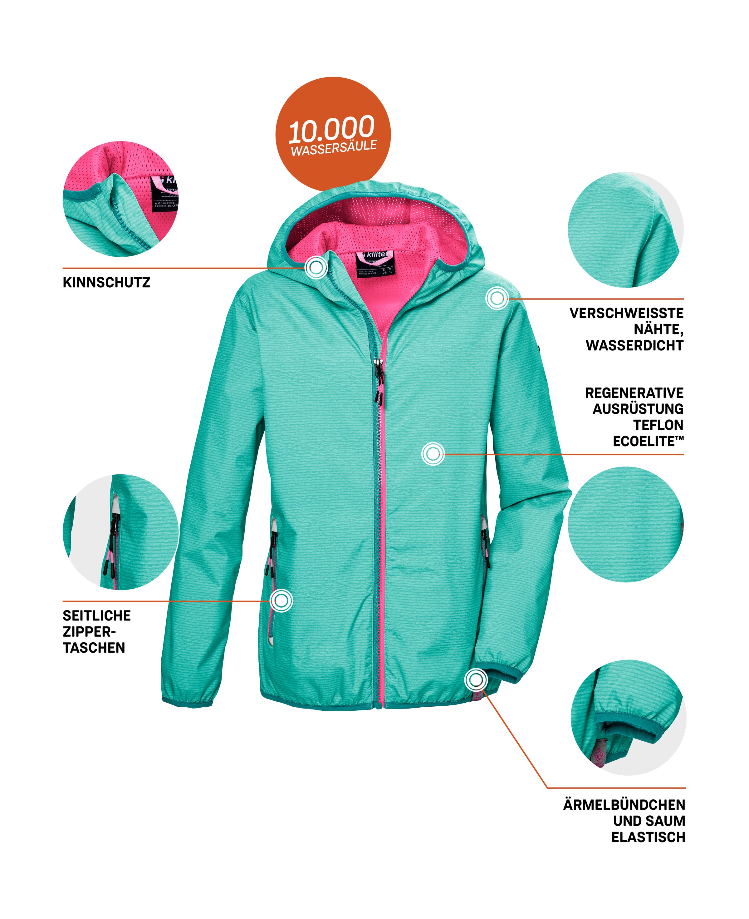 Killtec Funktionsjacke »KOS 138 GRLS JCKT« Kinderjacke: wasserdicht, reflektierend, elastisch