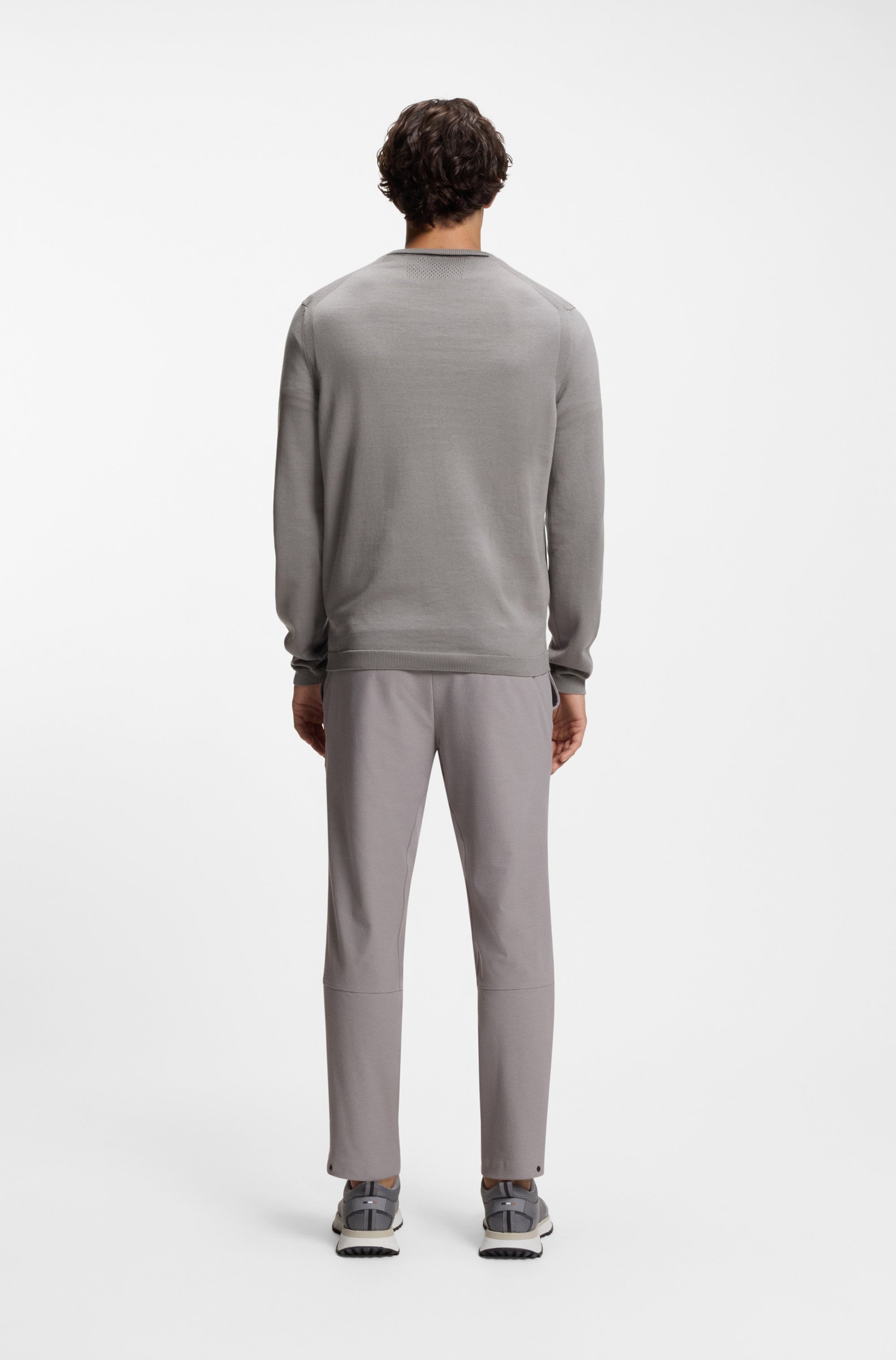 BOSS GREEN Strickpullover Rundhalsausschnitt, Regular Fit, Logo-Print