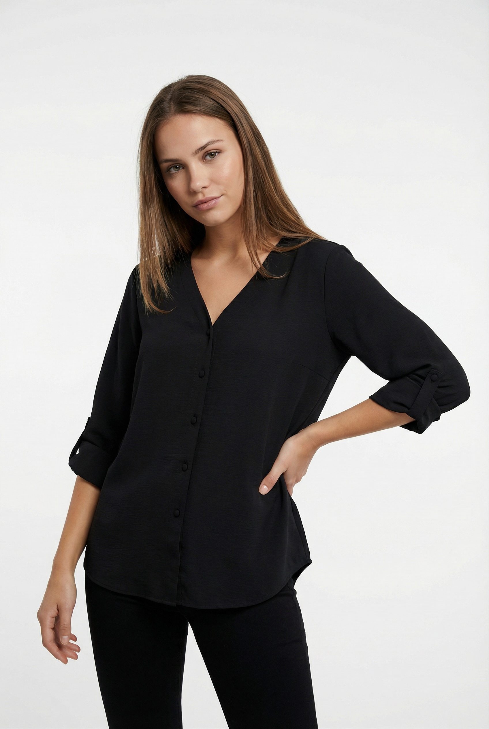 Image of ONLY Shirtbluse "ONLJANA METTE V-NECK LS SHIRT NOOS WVN"