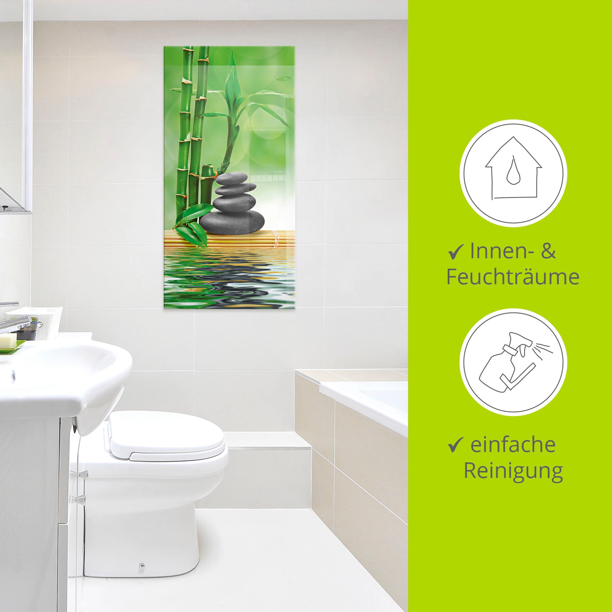 Artland Glasbild »Spa Konzept Zen Basaltsteine«, Zen, (1 St.), in verschiedenen Grössen