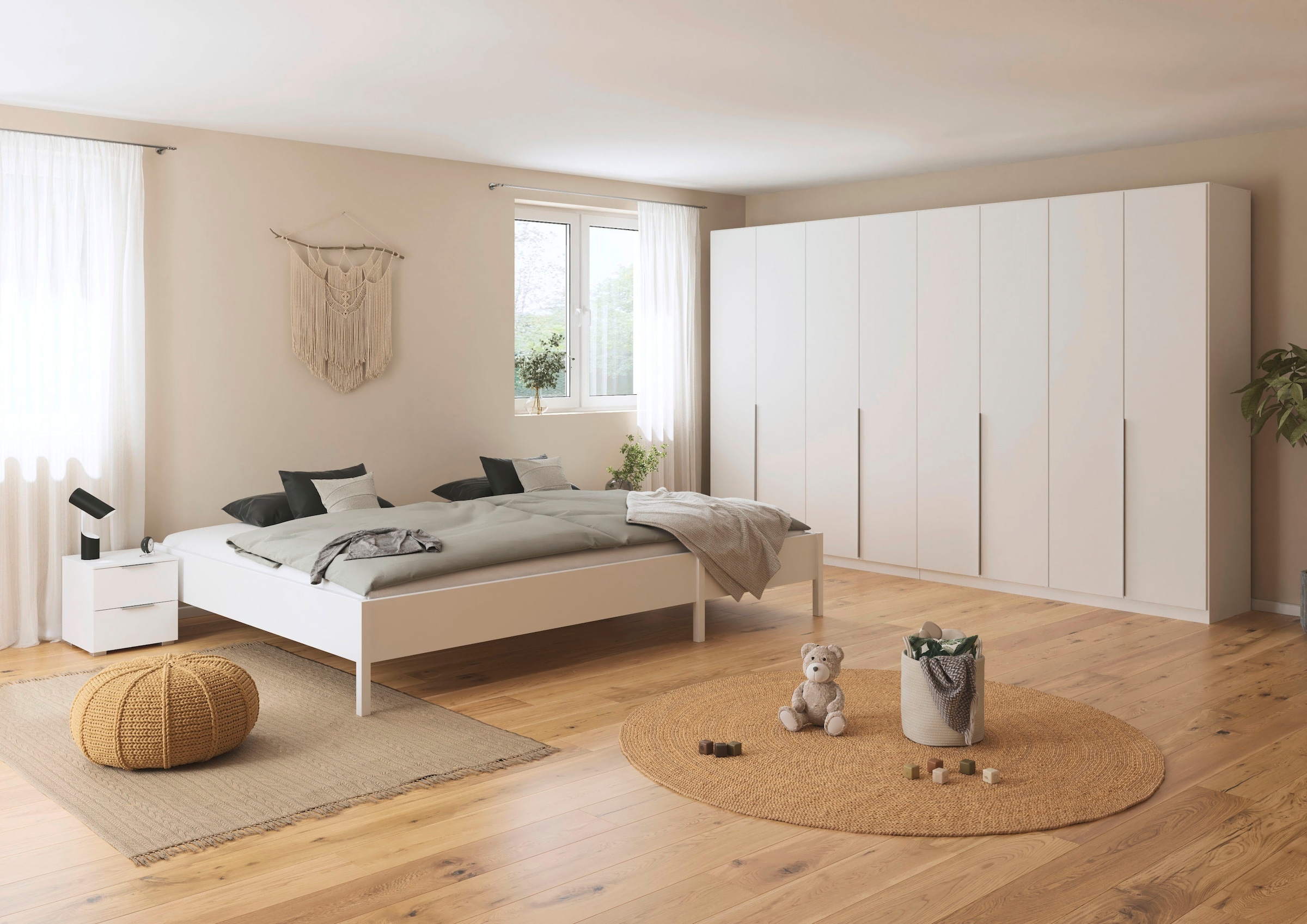 rauch Lit »Familienbett XXL Familiengrösse Ehebett Doppelbett umbaubar« Possibilité flexible de transformation en lits simples,  240x200 cm et 270x200 cm - avec ou sans tête de lit MADE IN GERMANY