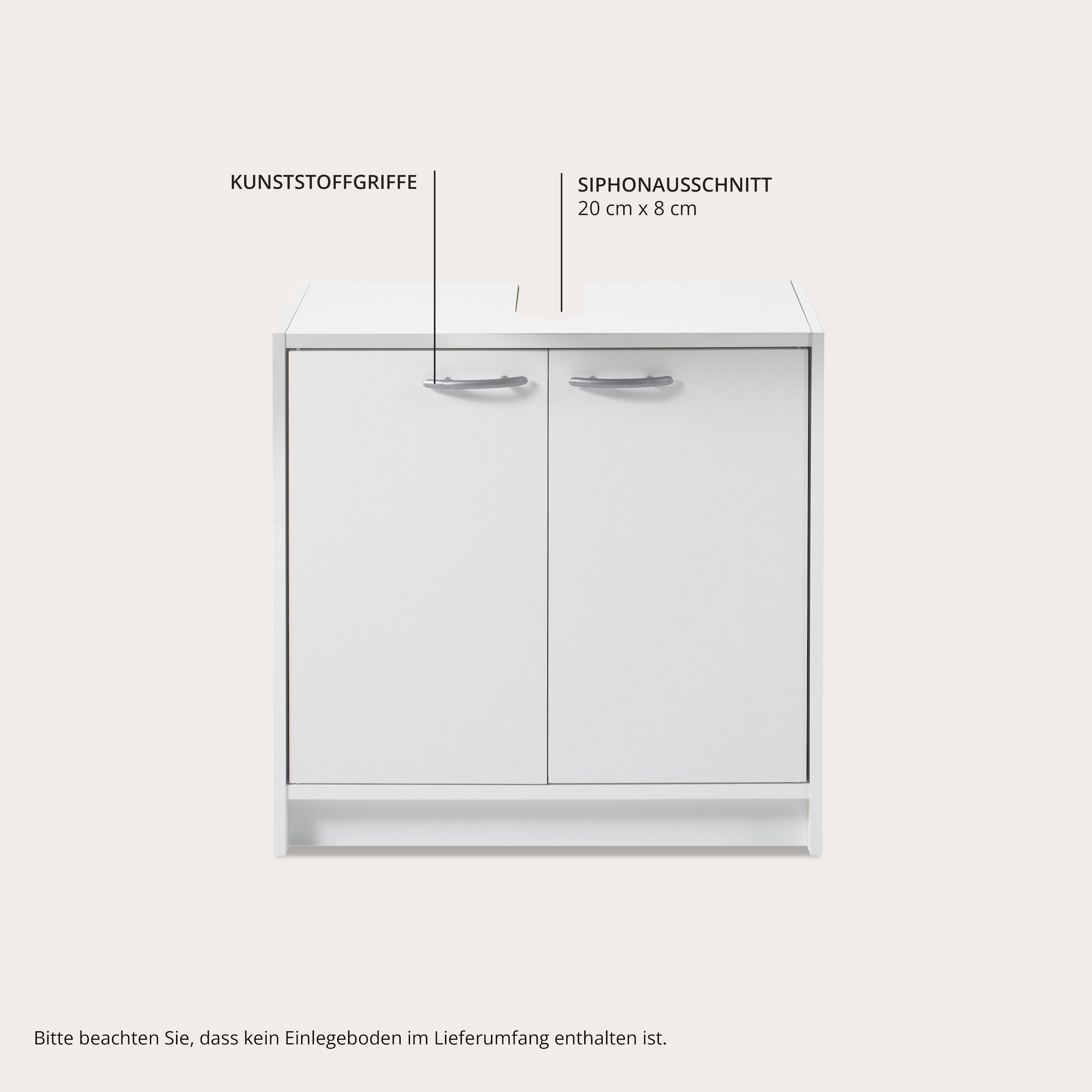 BASIC by Balculina Waschbeckenunterschrank »Smash, Breite 63 cm« 1 Stk. tlg. mit 2 Türen