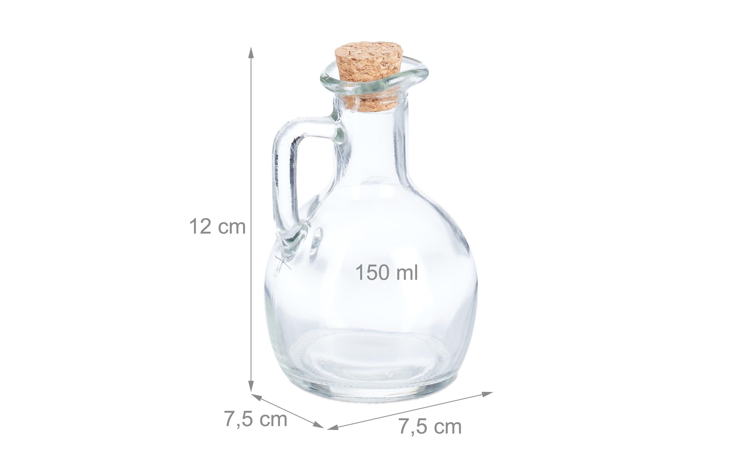 Oliera Con Tappo In Sughero, Set Da 24 Ampolle Da 150 Ml In Vetro, Porta Olio D'Oliva E Aceto, Salvagoccia - Relaxdays