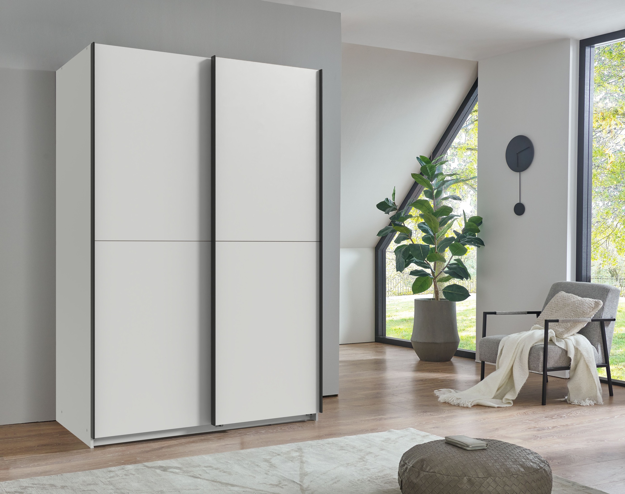 Wimex Kleiderschrank "Mugano, B/T/H 135 oder 180/65/198cm, Made in Germany" wähle Deine Ausstattung: Basic oder Premium, 2 Schwebetüren mit oder ohne Spiegel, Metallgriffe