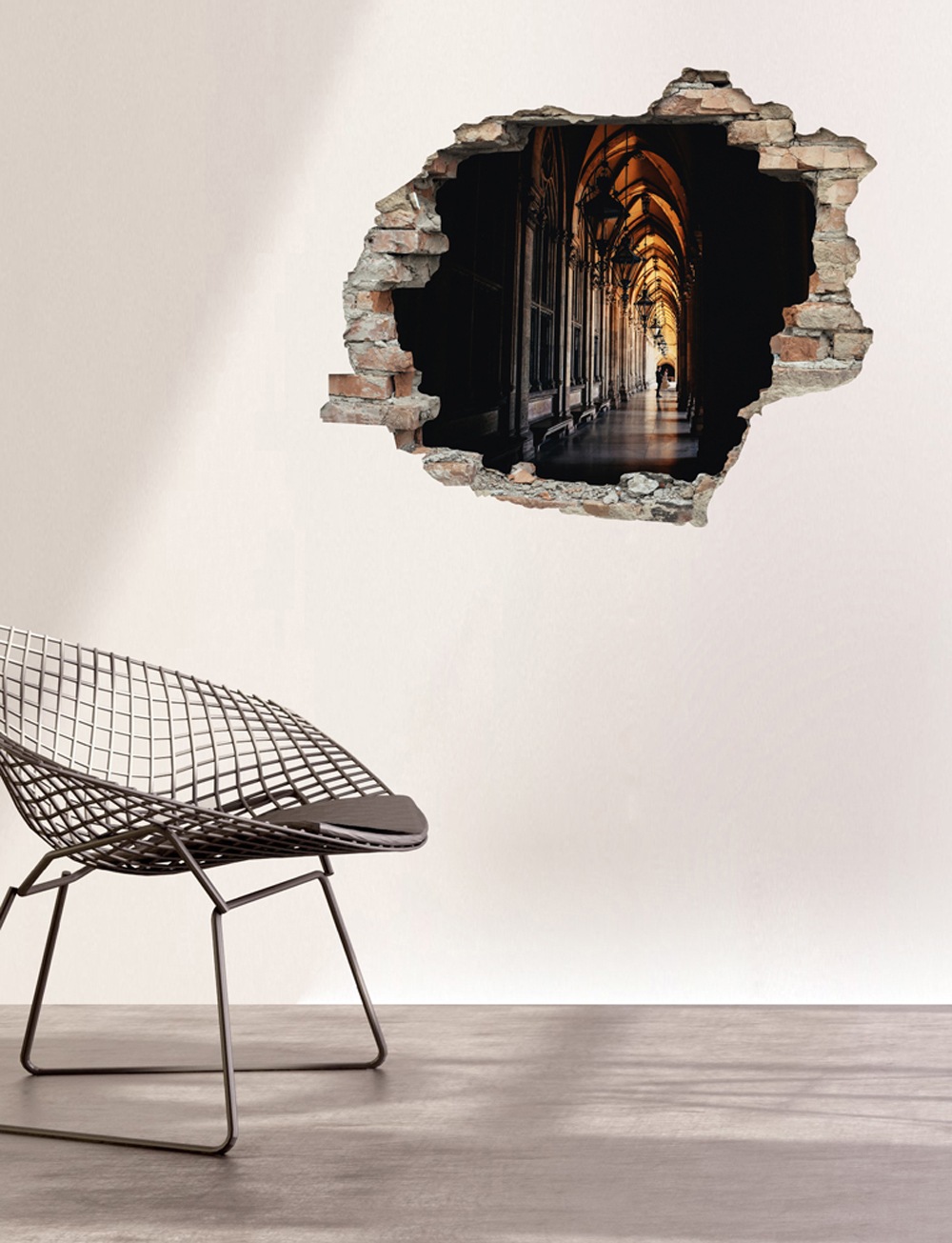 queence Autocollant mural »Hügel« Wandsticker, Wandbild, selbstklebend, 3D, Wanddurchbruch