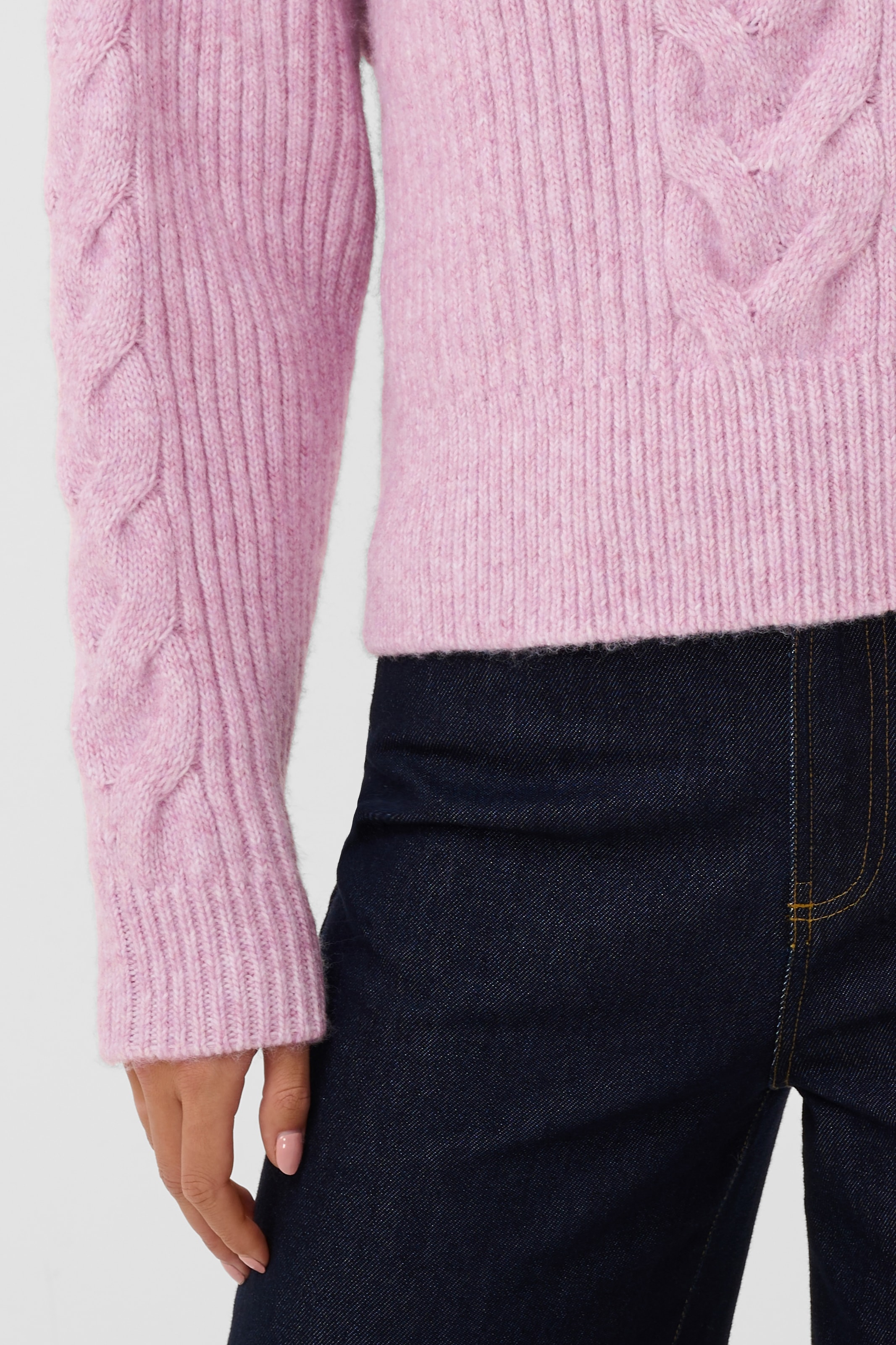 Saint Tropez Troyer »TalmaSZ Pullover« mélange de matériaux, coupe régulière, motif en torsades
