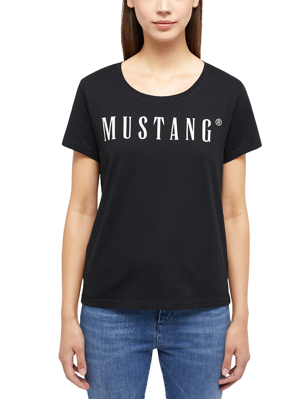 Image of MUSTANG Rundhalsshirt "ALMA" mit Logo Print