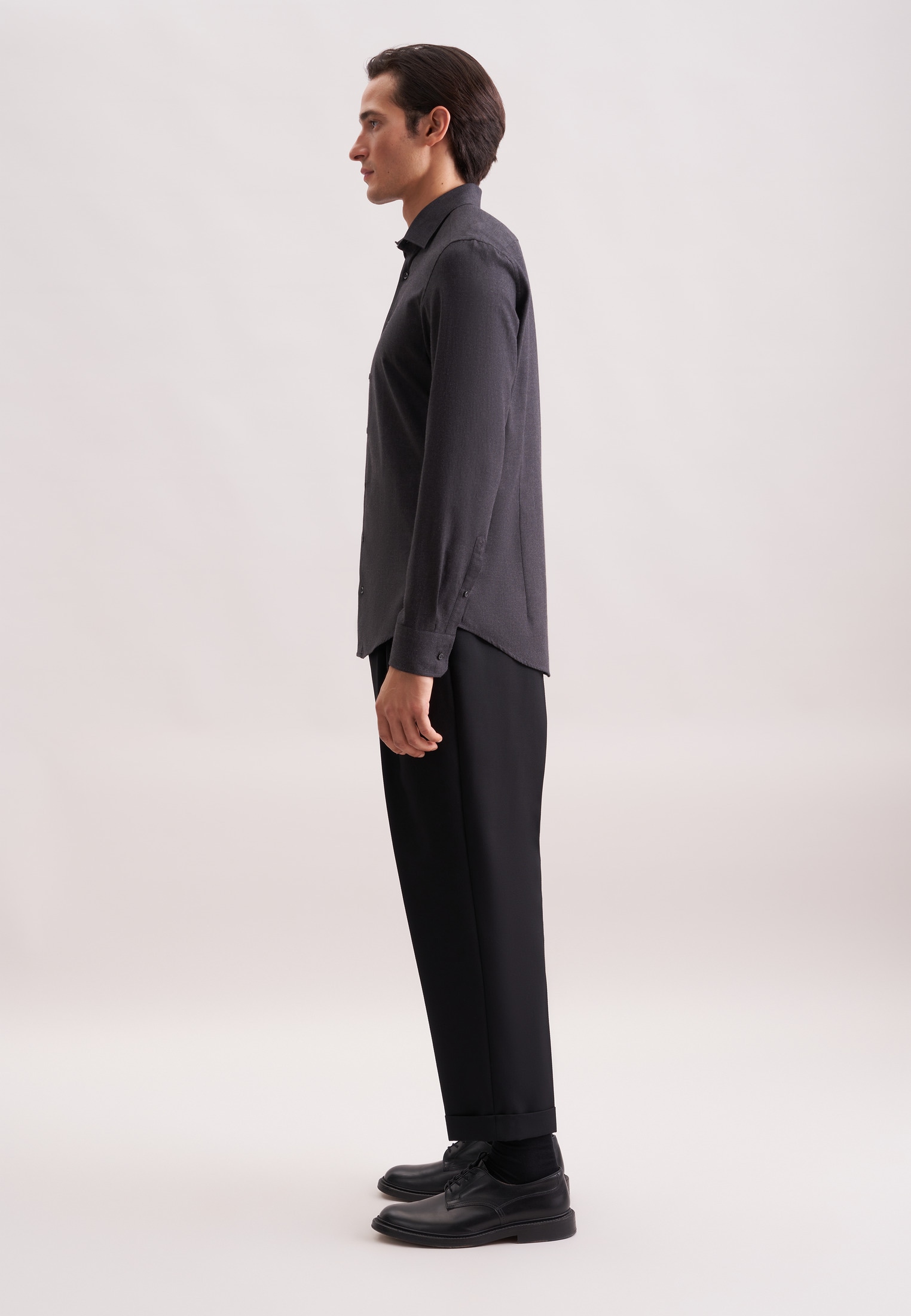 seidensticker Flanellhemd »Schwarze Rose« X-Slim 1/1 Kentkragen Uni