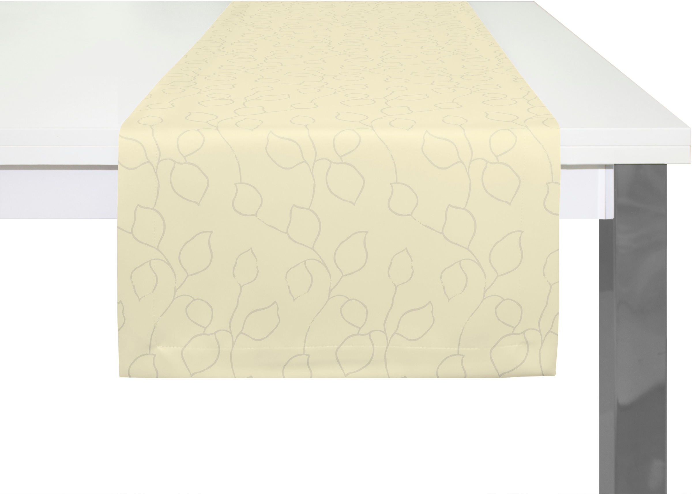 Image of Wirth Tischläufer "Westport" Made in Germany, Jacquard Dekostoff, Blatt-Design, Pflegeleicht
