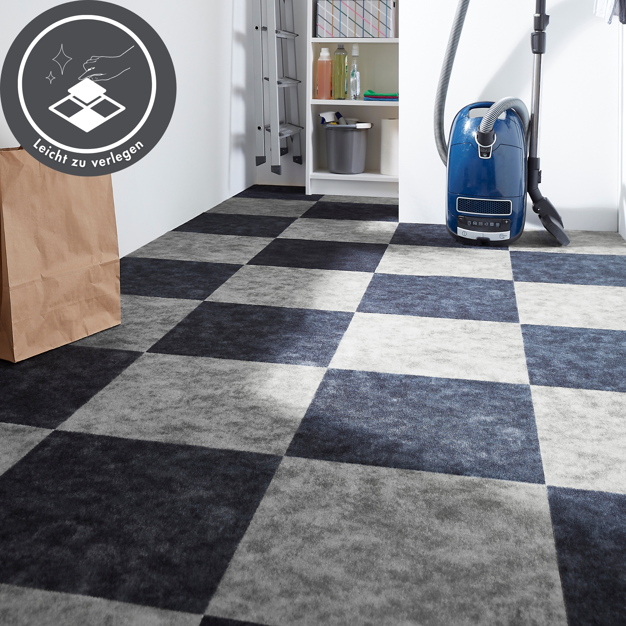 Andiamo Teppichfliese »Colmar Nadelfilz«, quadratisch, 4 mm Höhe, 40x40 cm, selbstklebend, robust & strapazierfähig, 25 Stück (4 qm)