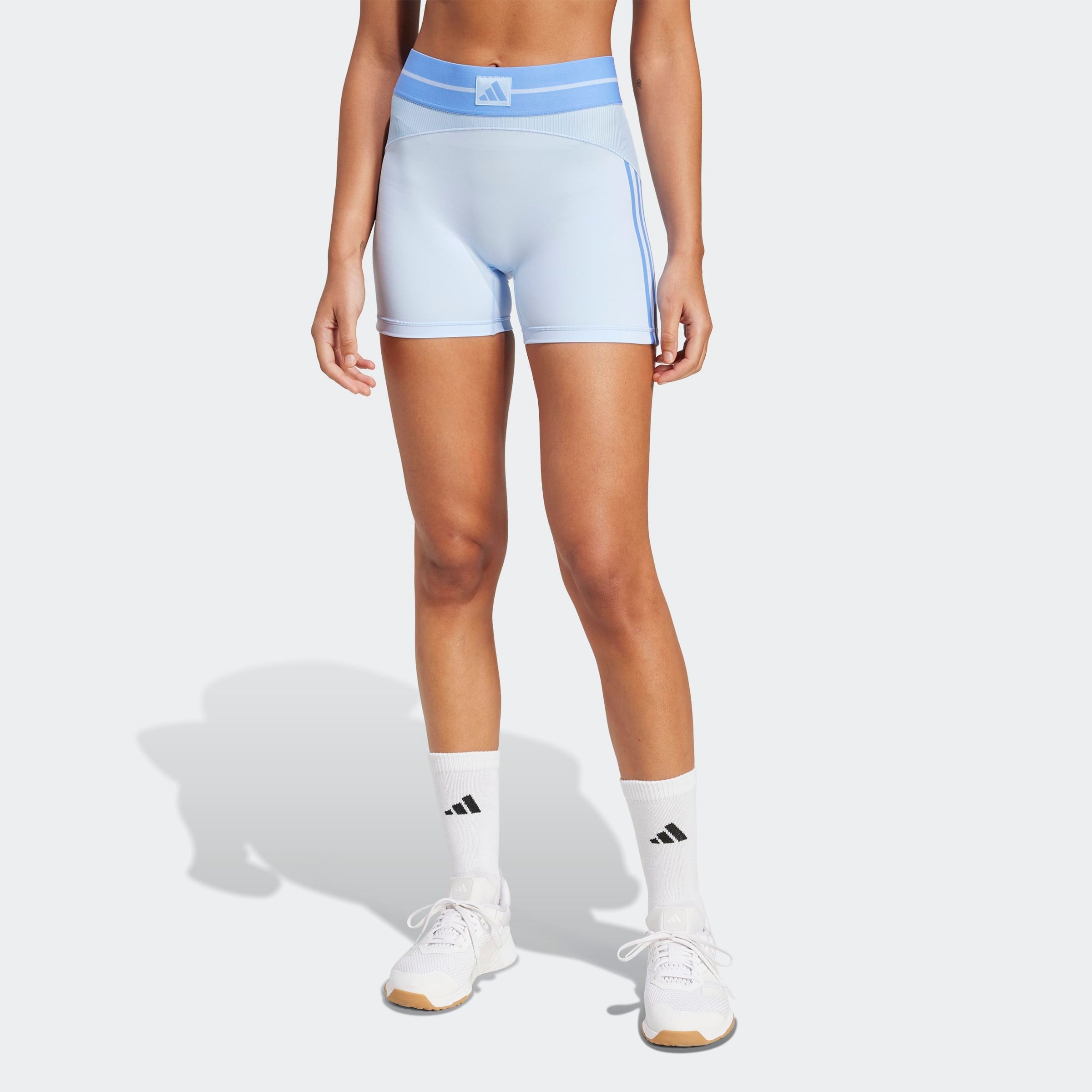 Image of adidas Performance Shorts "HYPERGLAM RIB 4 LEGGINGS" für Fitnessstudio und Alltag, aus weichem Strickmaterial