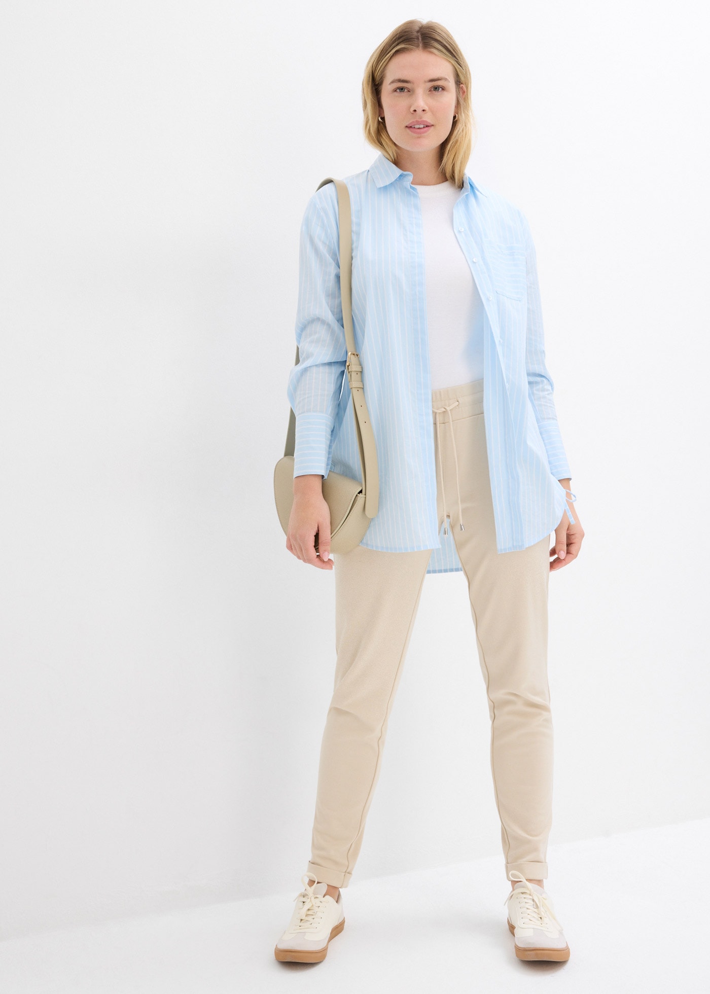 bonprix Jerseyhose  aus Viskose, Polyester und Elasthan, mit Bequembund und Kordelzug