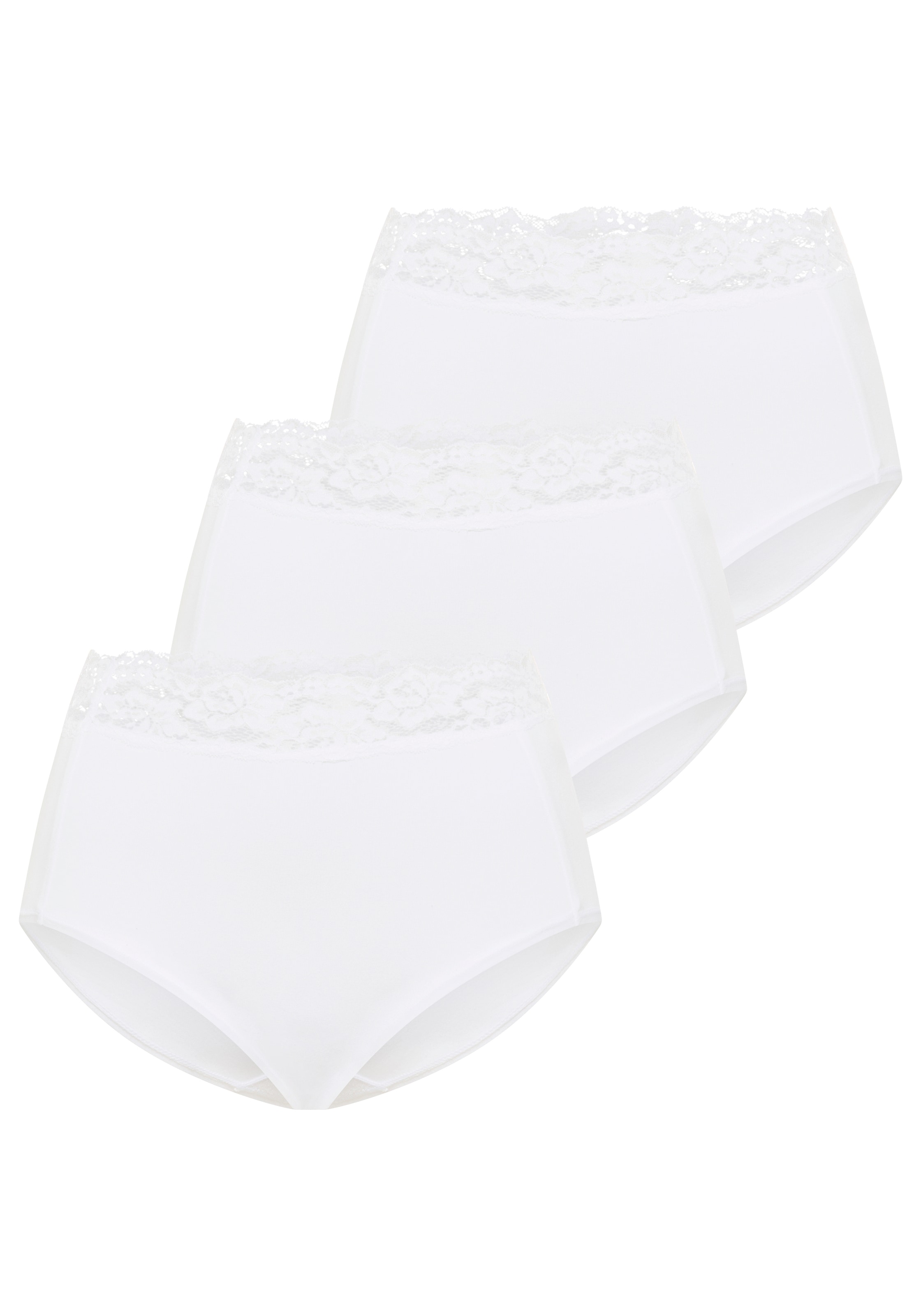 Image of YSABEL MORA Shapingslip 3er Pack, Baumwollmix, elastisch, leichter Shape-Effekt, Spitze