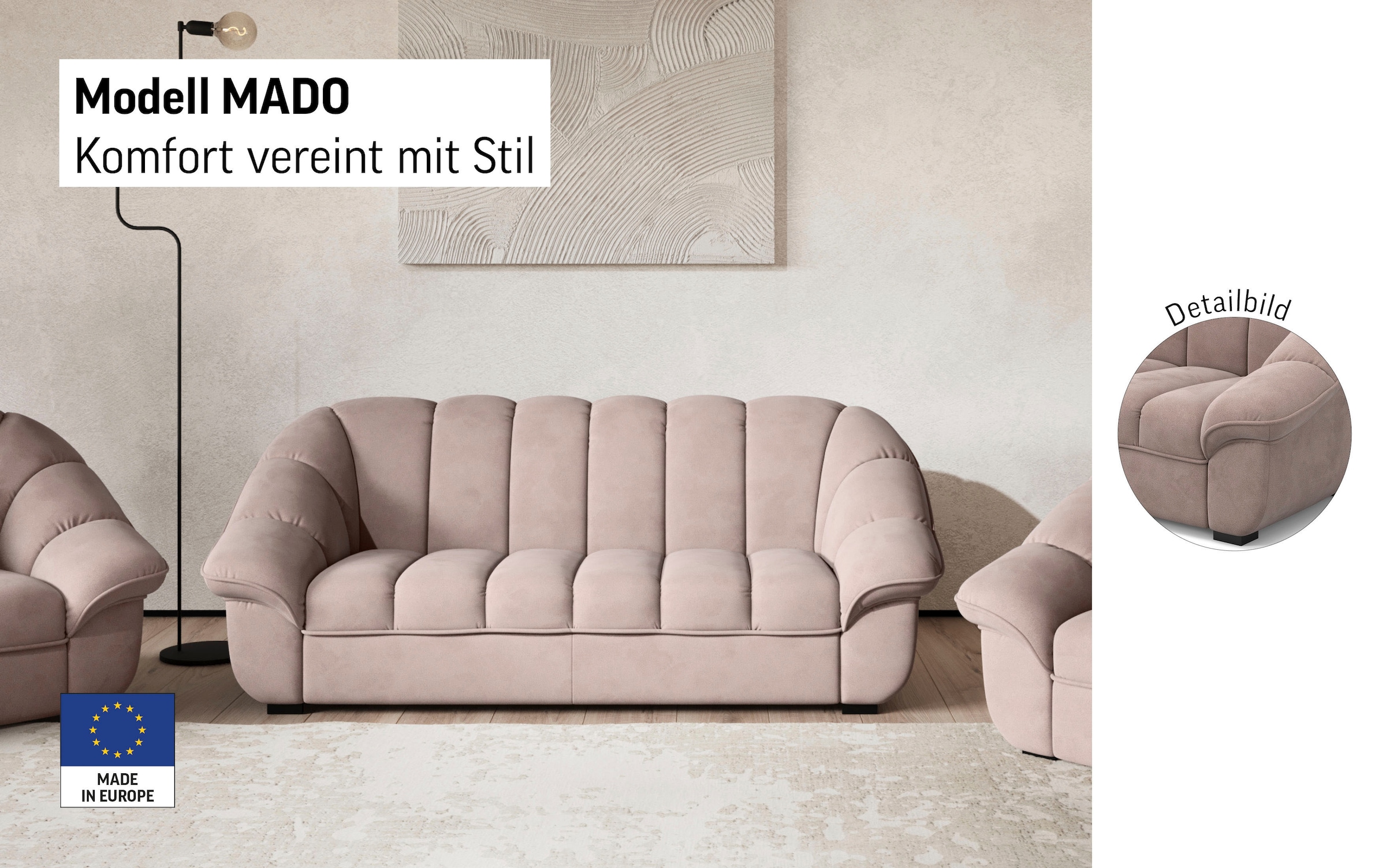 COTTA 3-places »Mado, Breite 215 cm« verschiedene Sofas individuell kombinierbar