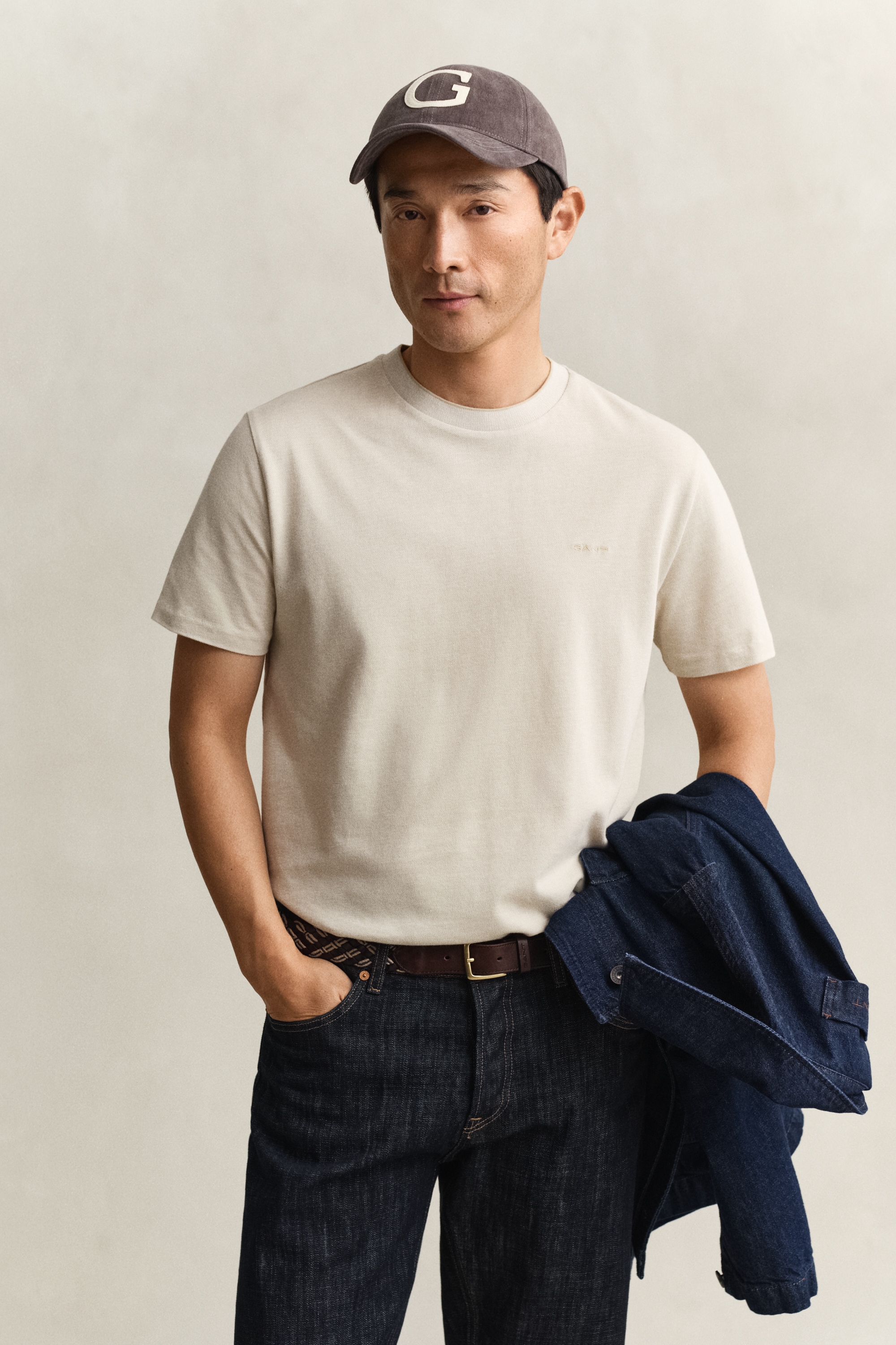 Image of Gant T-Shirt "TONE PIQUE" Regular fit mit Rundhalsausschnitt