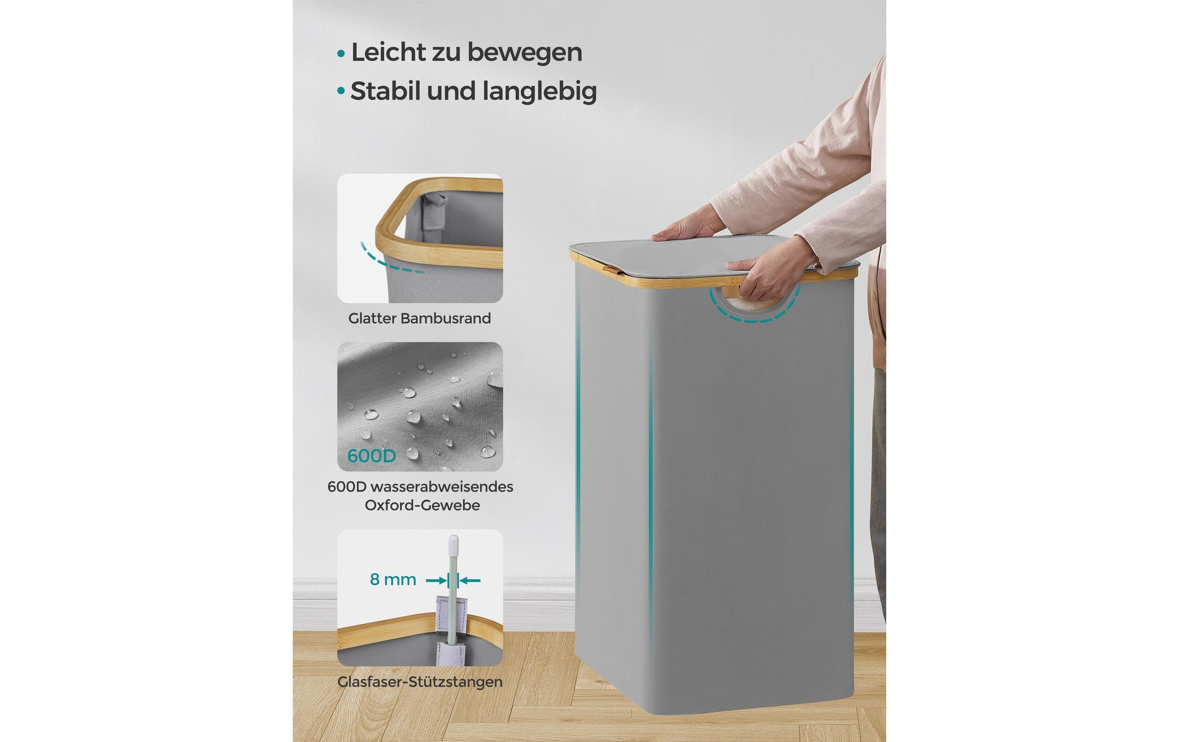 SONGMICS Panier à linge »zusammenklappbar mit 2 Fächern 130 l«