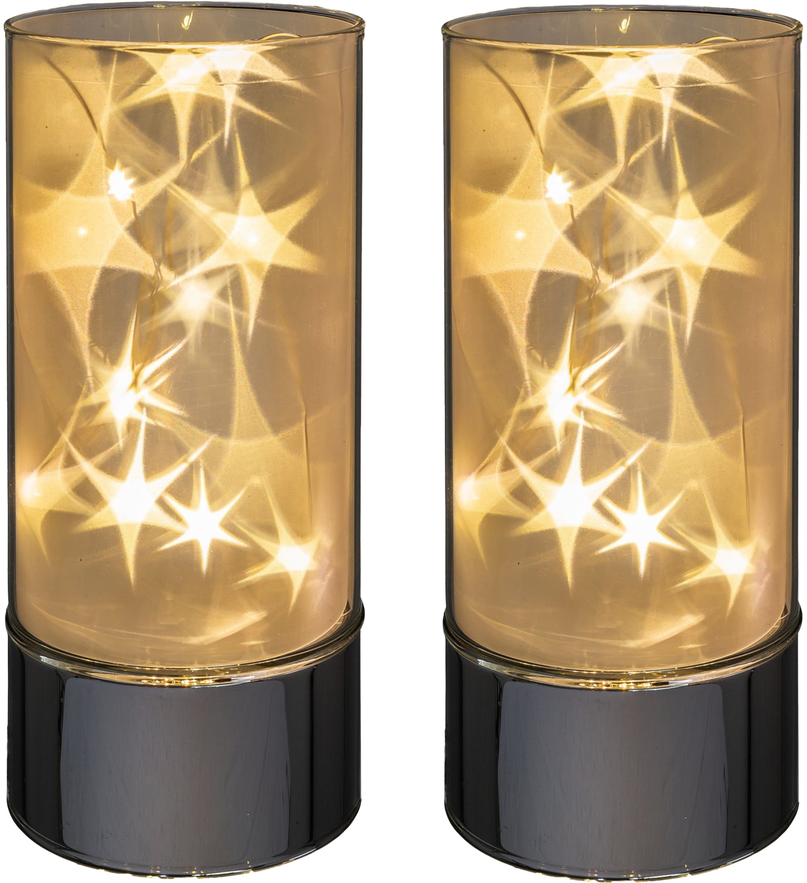 konkurrenzfähiger Preis Creativ home Sterneffekt LED im Glas, Set, aus 2er »Weihnachtsdeko«, Dekolicht mit %SALE