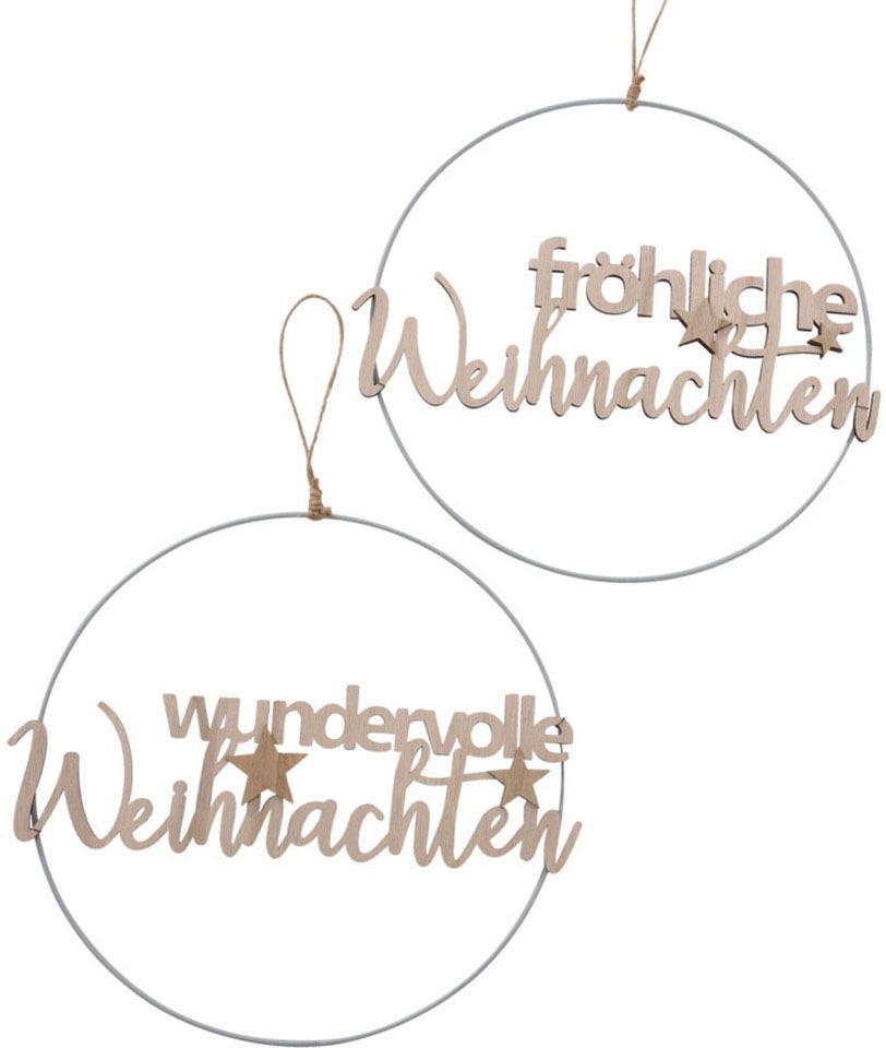 Image of BOLTZE Dekohänger »Rumba«, (Set, 2 St.), Durchmesser ca. 35 cm, mit Schriftzug bei Ackermann Versand Schweiz