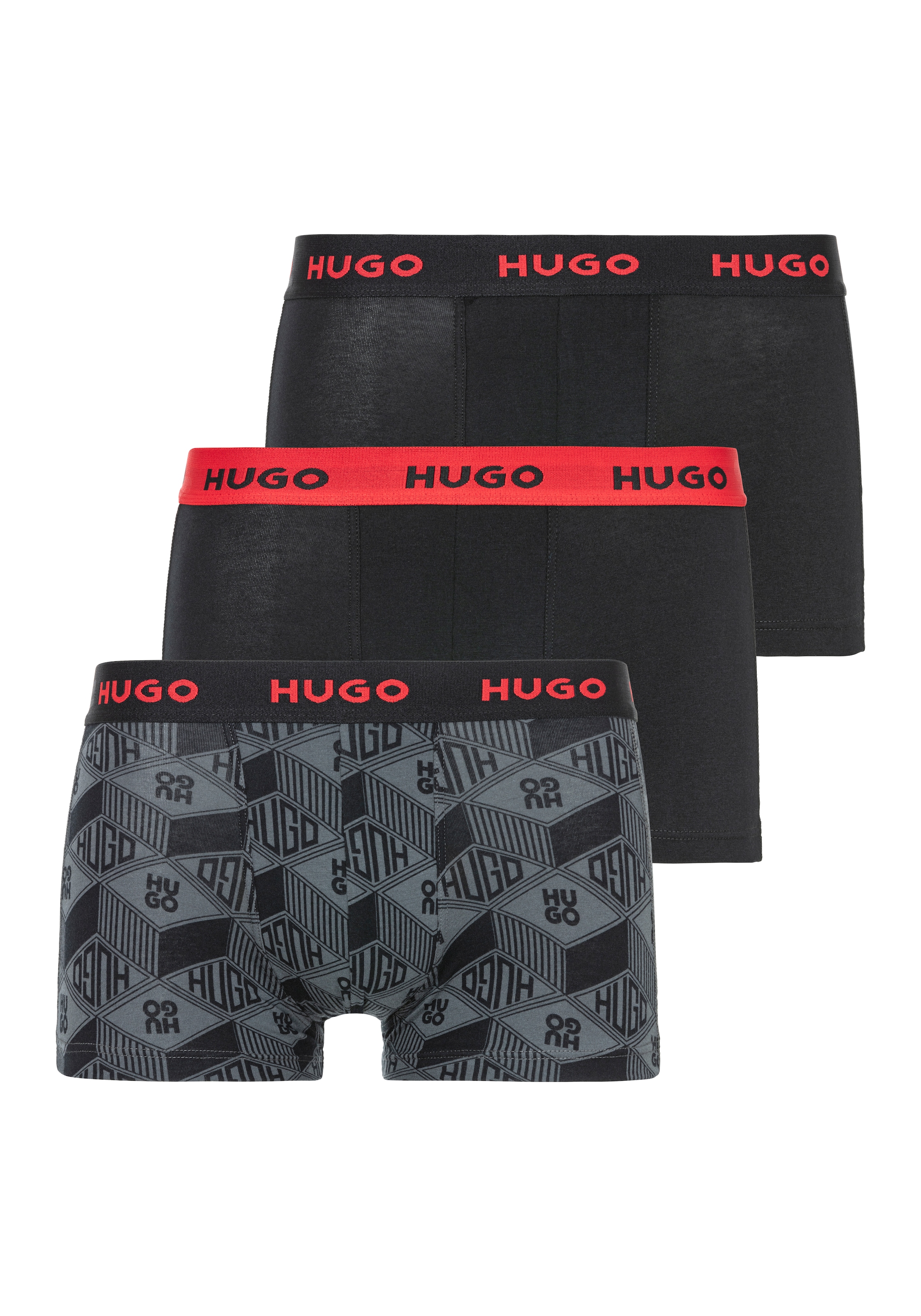 HUGO Underwear Trunk »TRUNK TRIPLET DESIGN« Packung, 3 Stk. mit Logobund