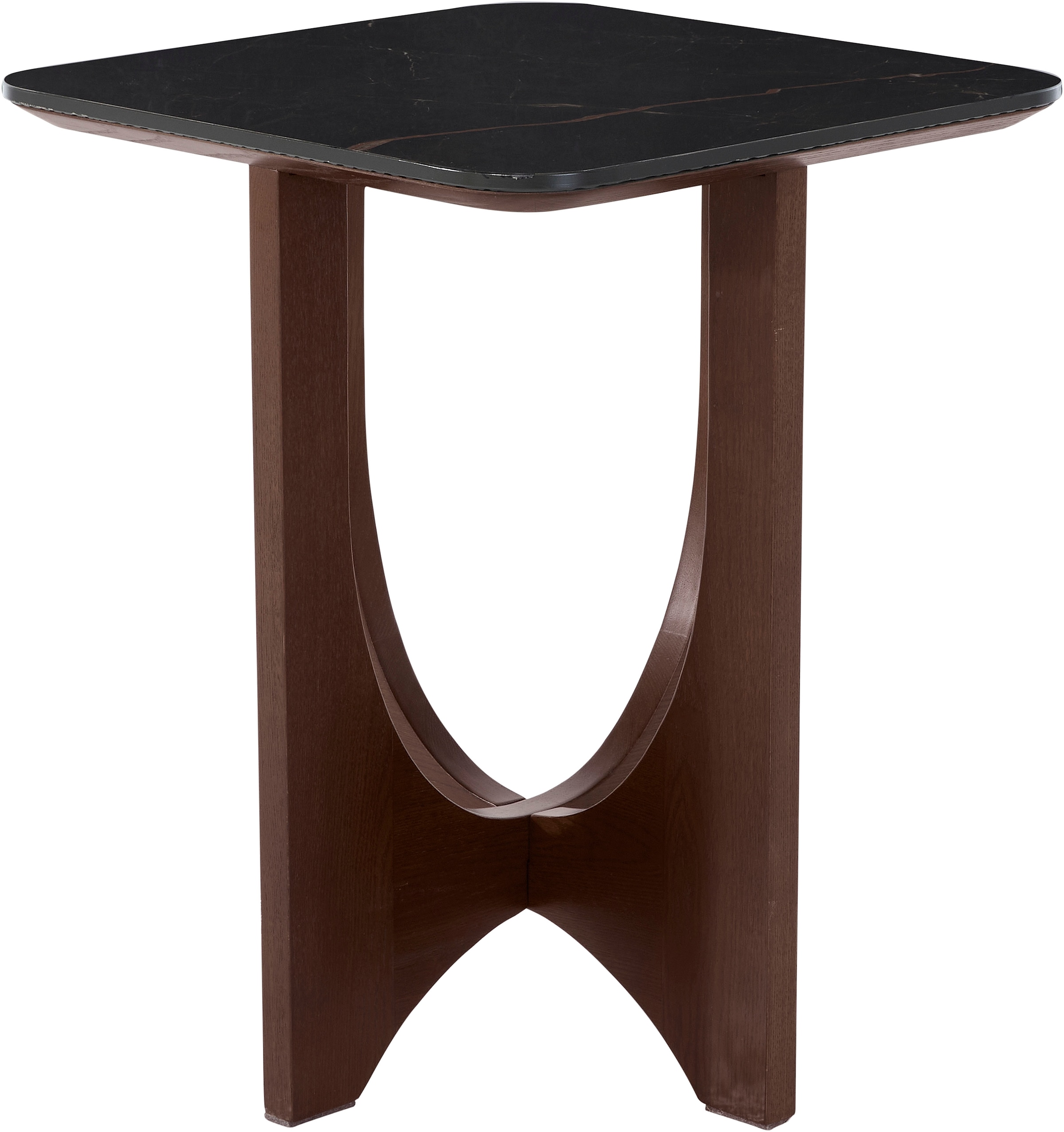 LeGer Home by Lena Gercke Table d'appoint »Kirella« mit Marmor-Optik und massivem Eschenholz-Kreuzfuss, Breite 45 cm