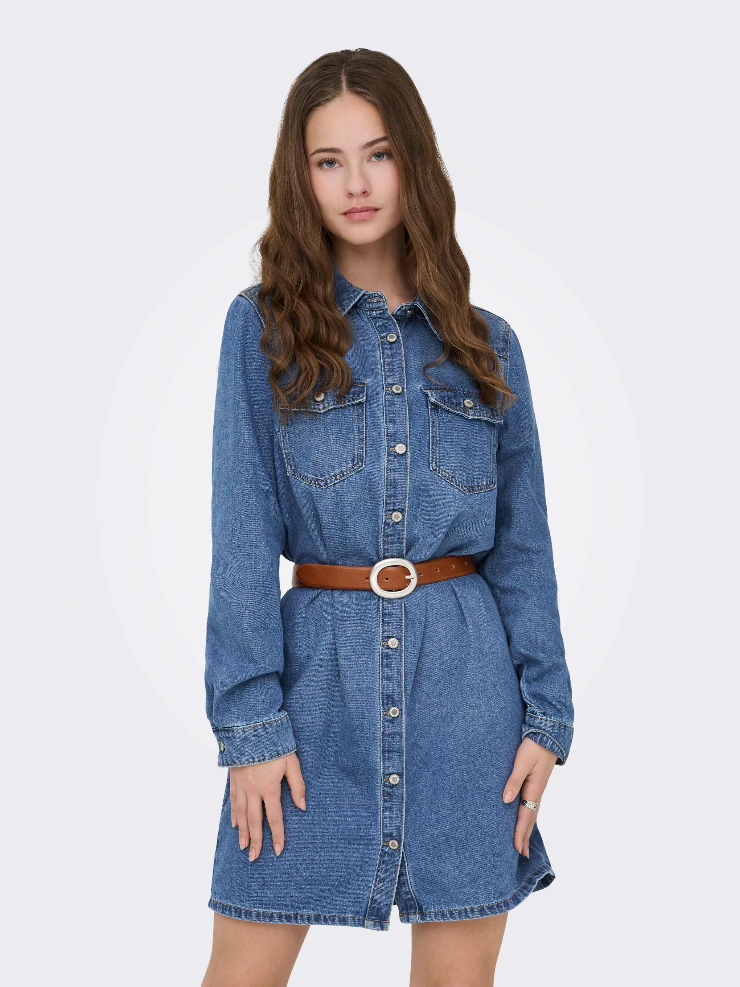 Image of ONLY Jeanskleid "ONLLISA L/S DNM DRESS GUA NOOS" Brusttaschen