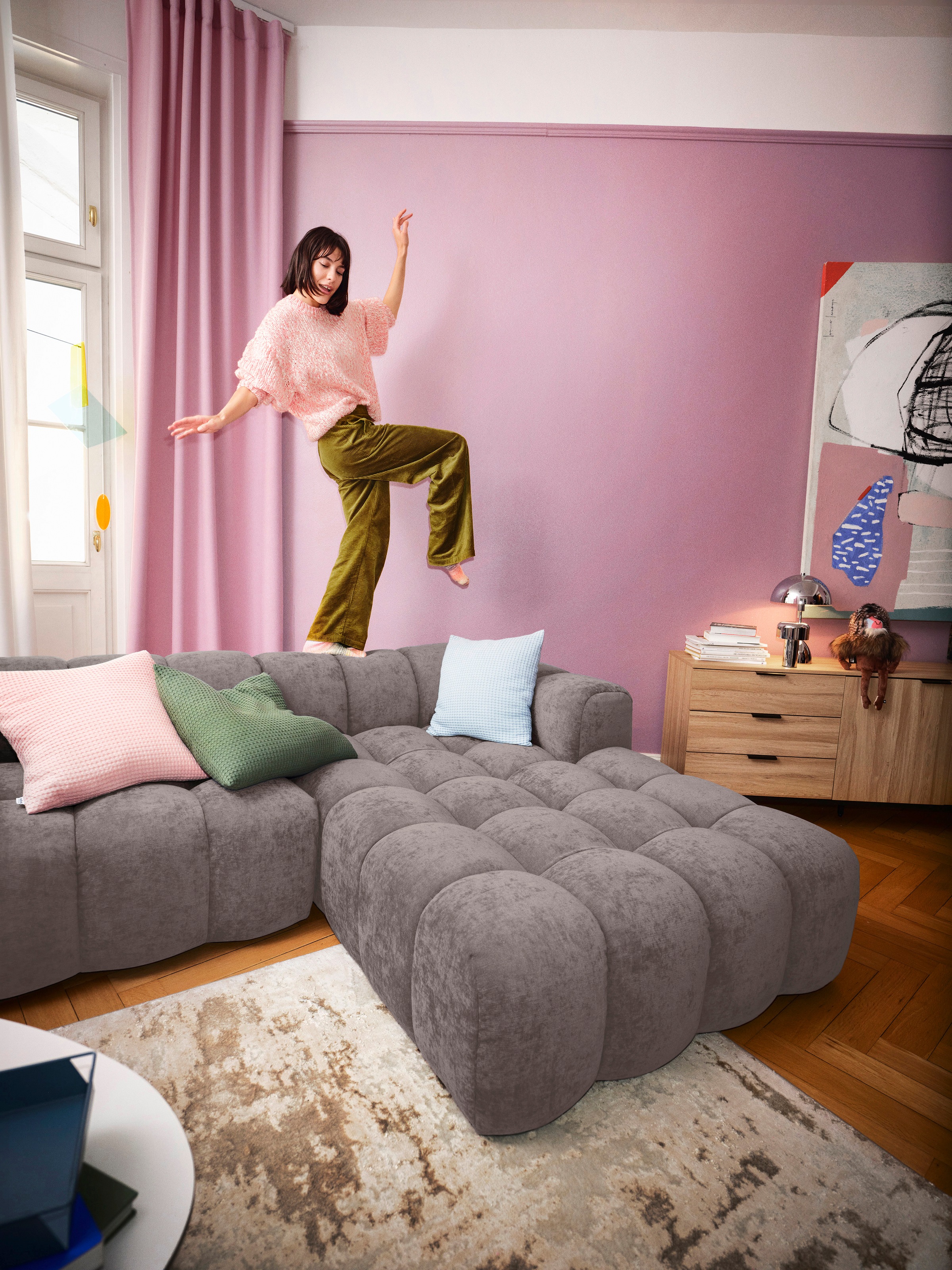 Image of GOODproduct Ecksofa "KALLIE L-Form, 248 cm - OTTO. Verlässliche Qualität." Bubble Optik, moderne Steppung, hoher Sitzkomfort