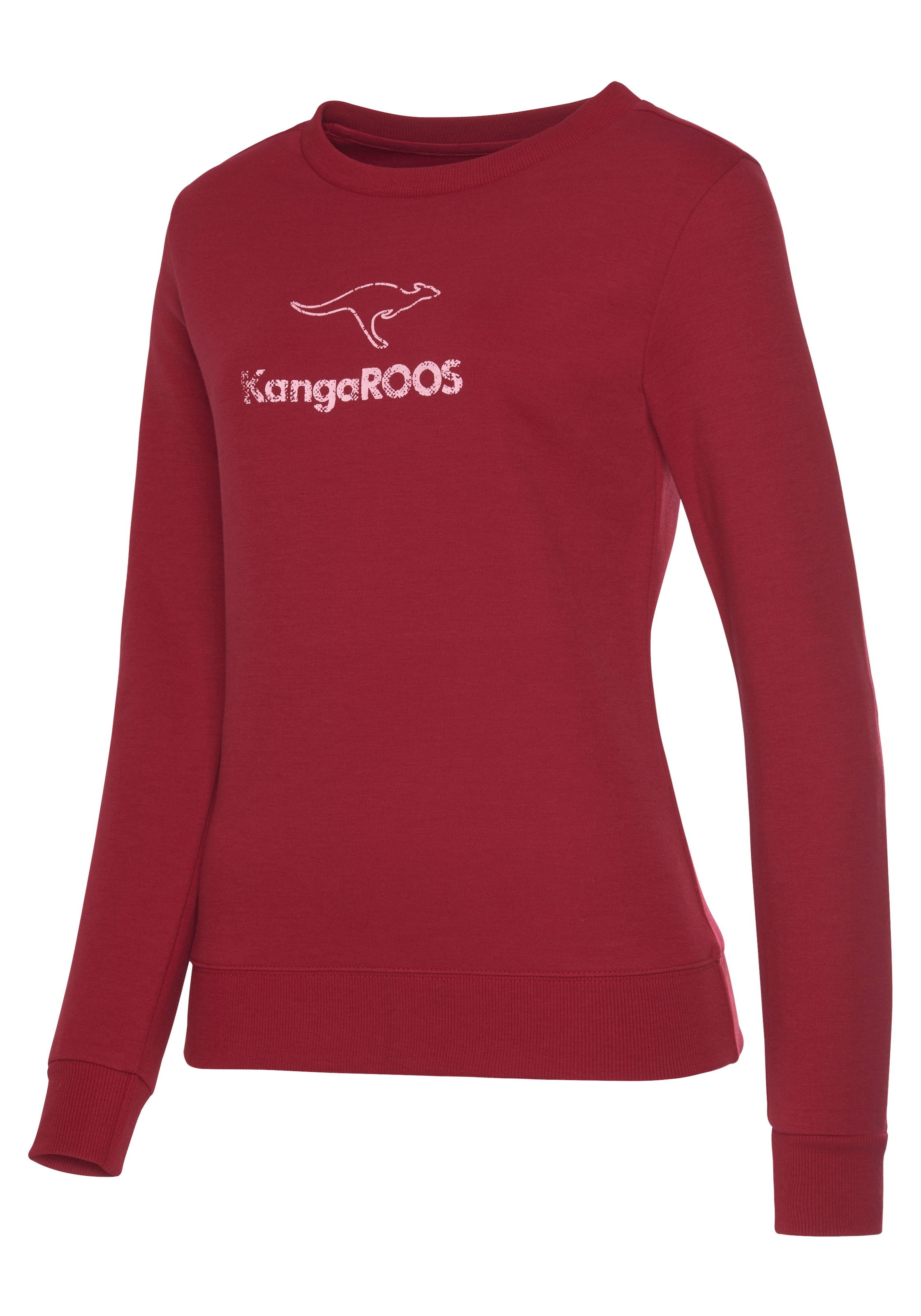 KangaROOS Sweatshirt, mit Kontrastfarbenem Logodruck, Loungeanzug